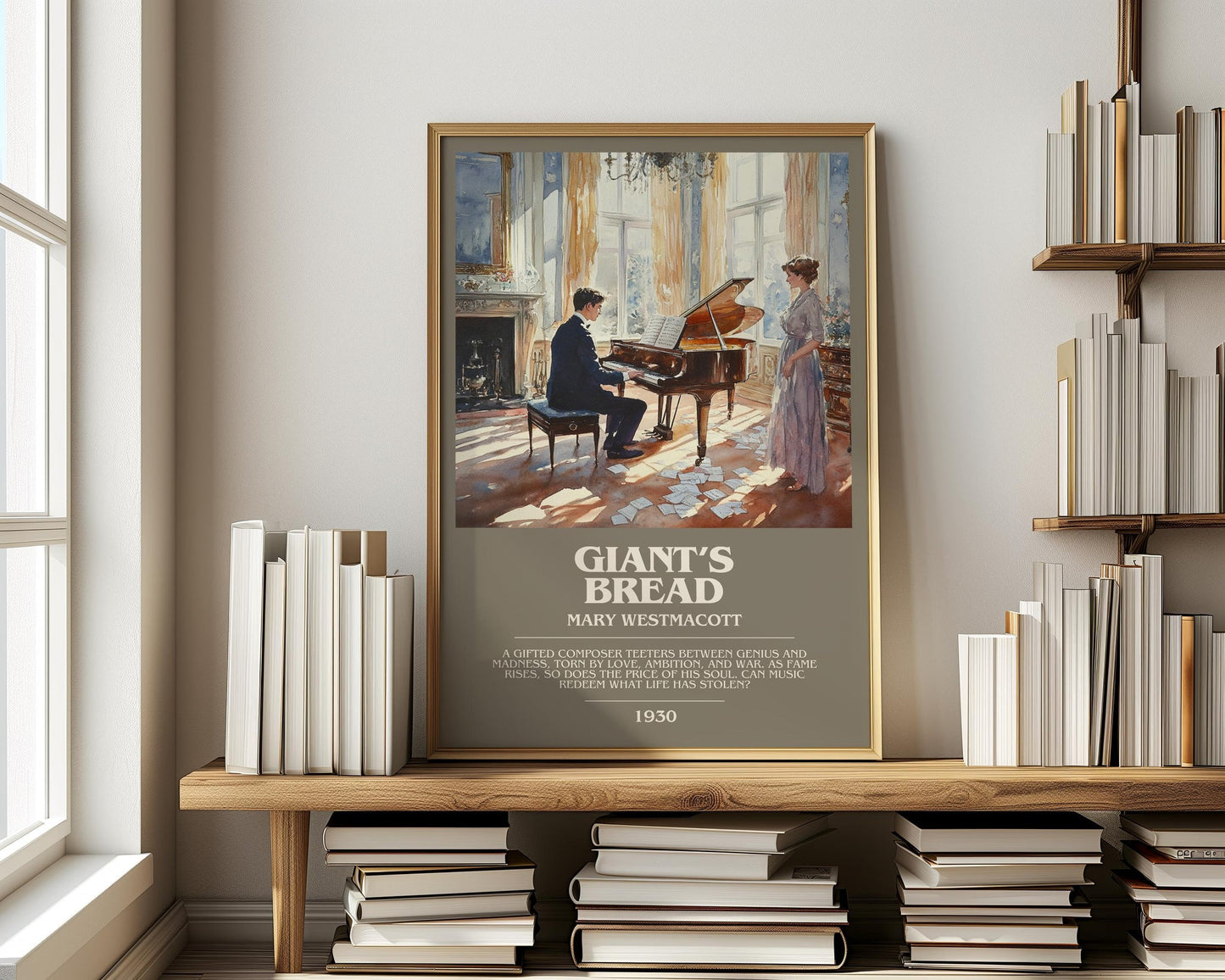 Giant’s Bread bookish print on bookshelf – Mary Westmacott fan gift