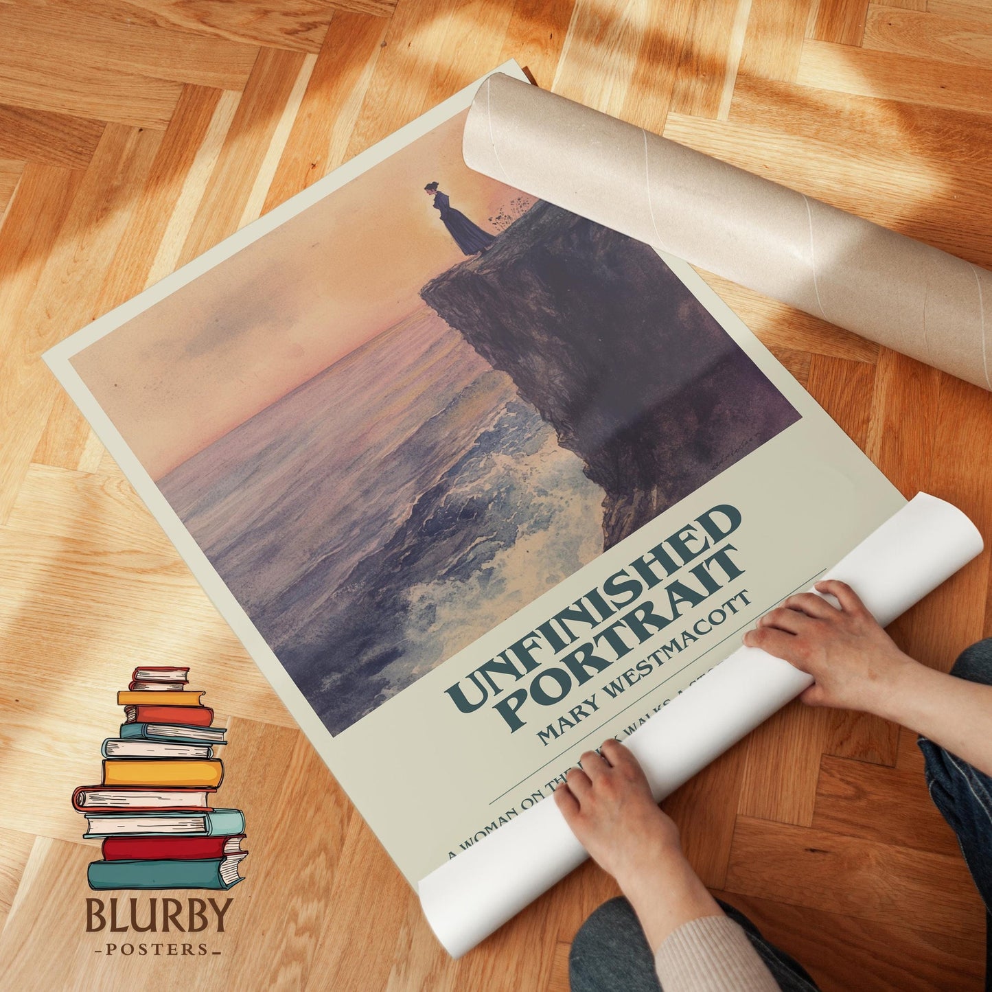 Unfinished Portrait book poster packaging – museum-quality print rolled in protective tube