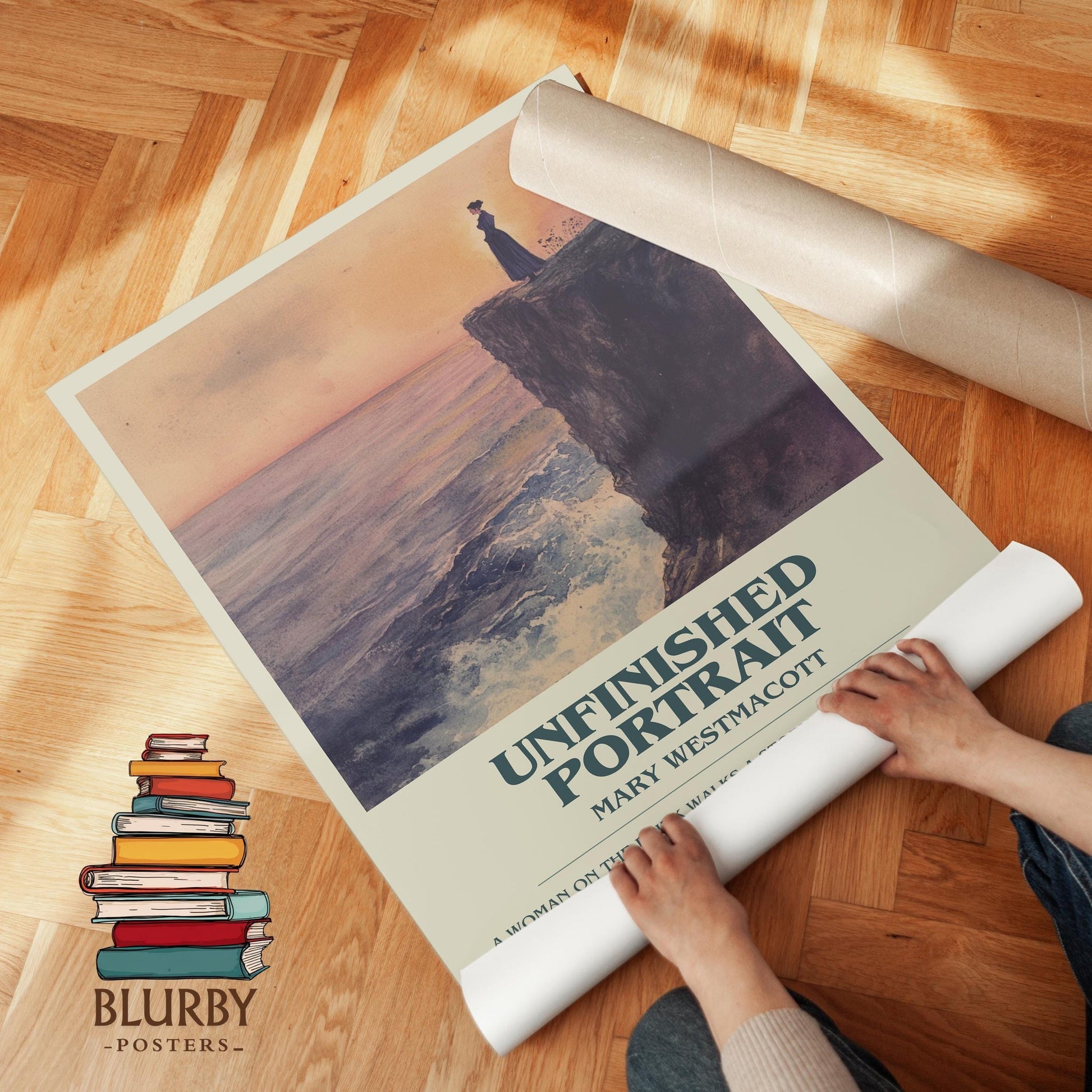 Unfinished Portrait book poster packaging – museum-quality print rolled in protective tube