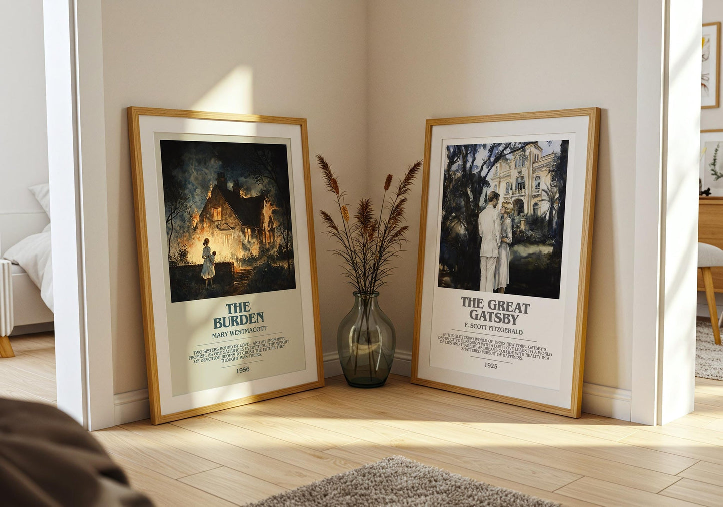 The Burden bookish poster paired in gallery wall – literary art prints