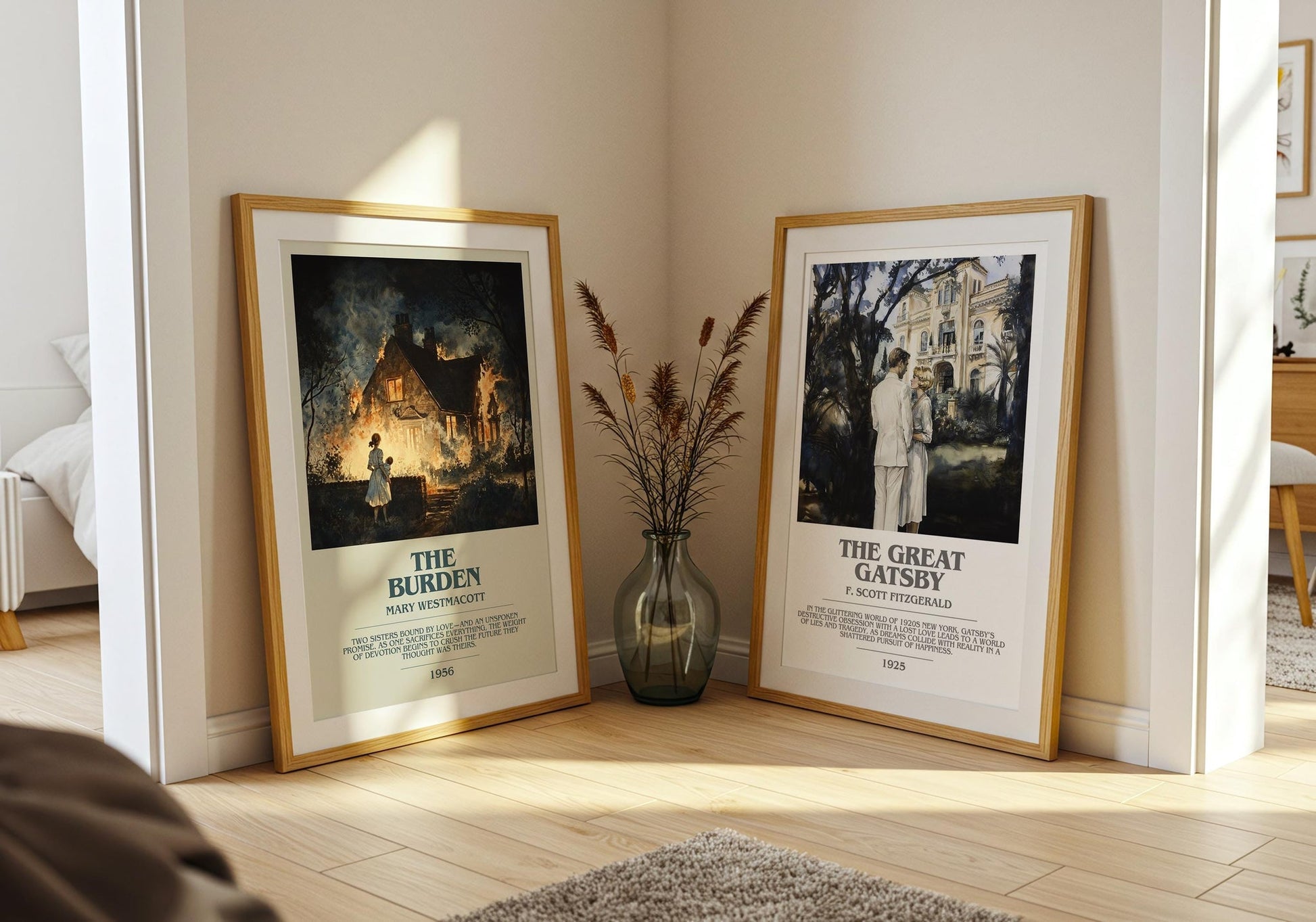 The Burden bookish poster paired in gallery wall – literary art prints