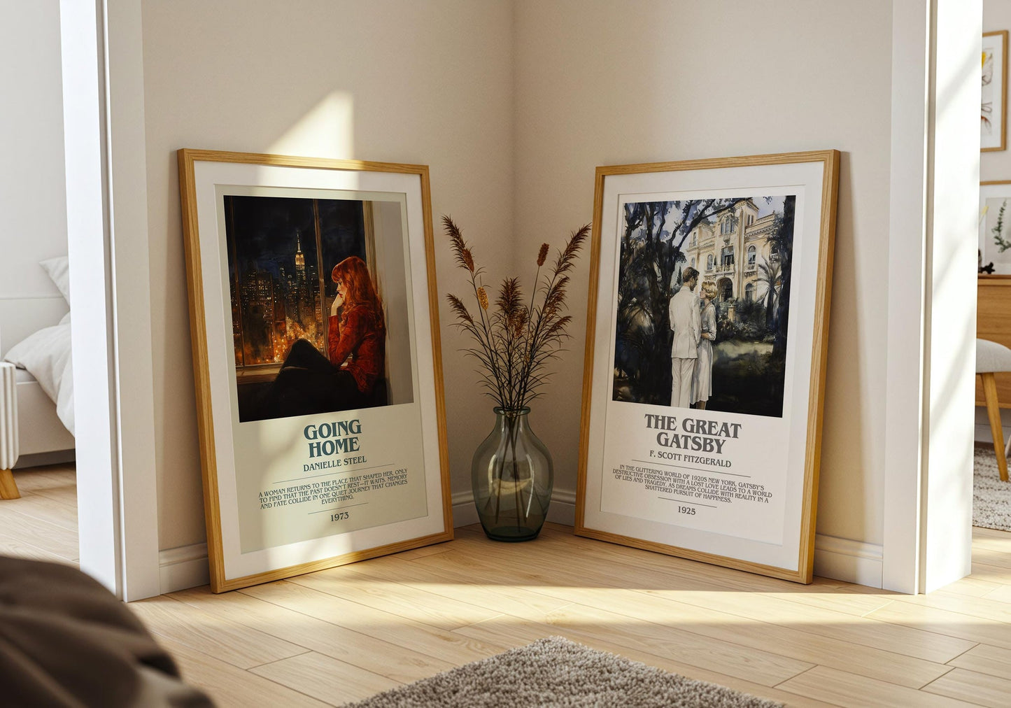 Going Home bookish poster paired in gallery wall – literary art prints