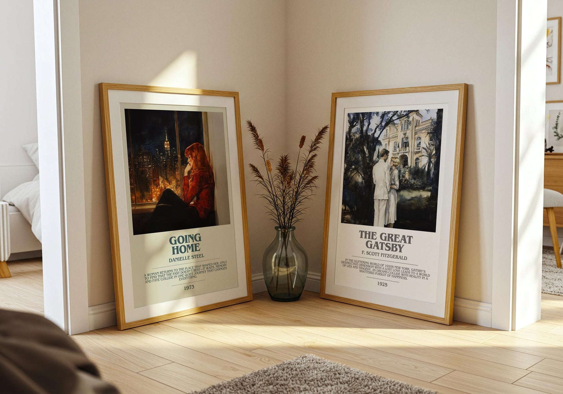 Going Home bookish poster paired in gallery wall – literary art prints