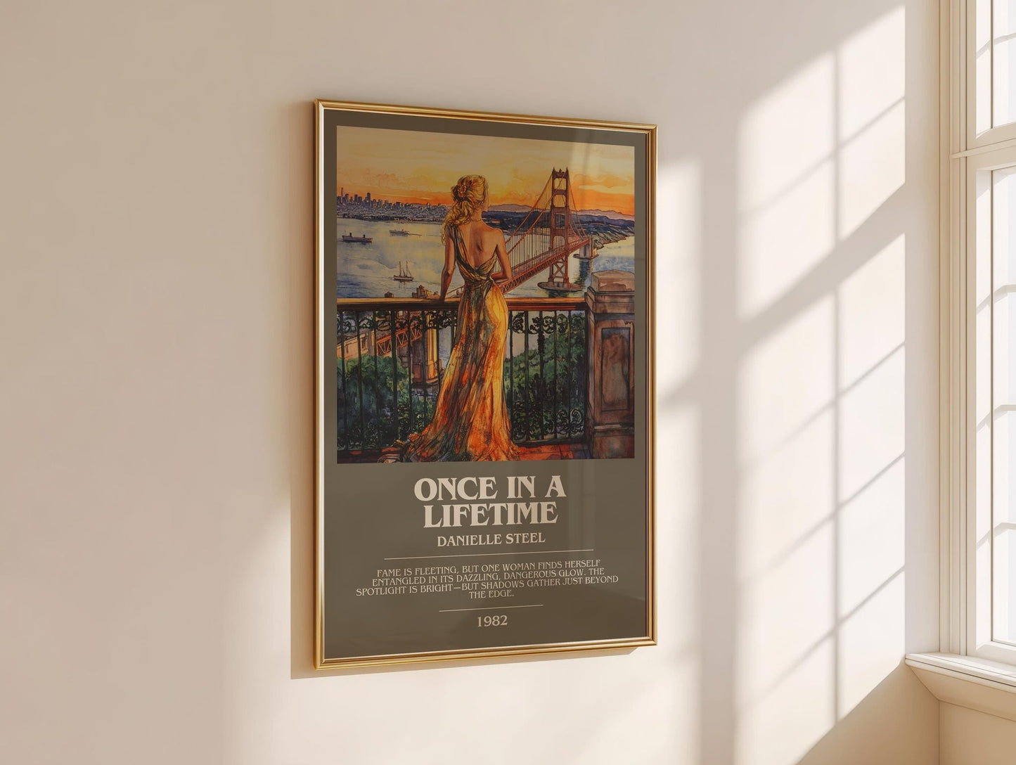 Once in a Lifetime bookish book poster framed on wall – romance wall art