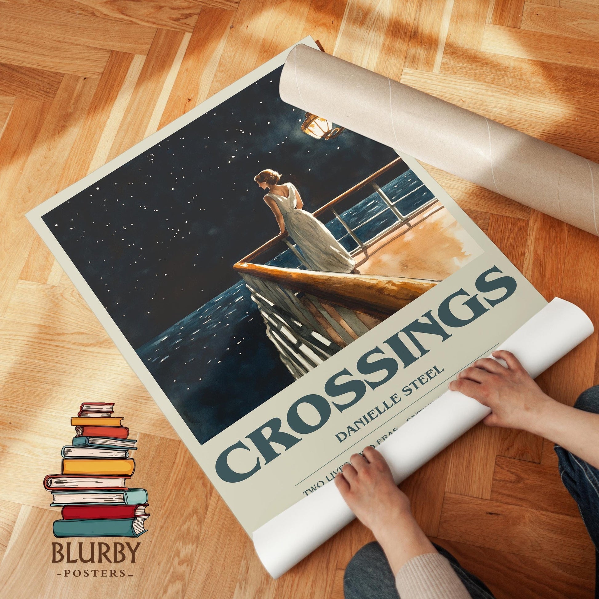 Crossings book poster packaging – museum-quality print rolled in protective tube