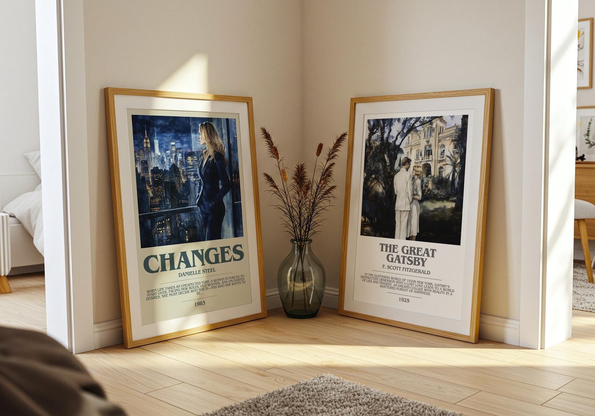 Changes bookish poster paired in gallery wall – literary art prints