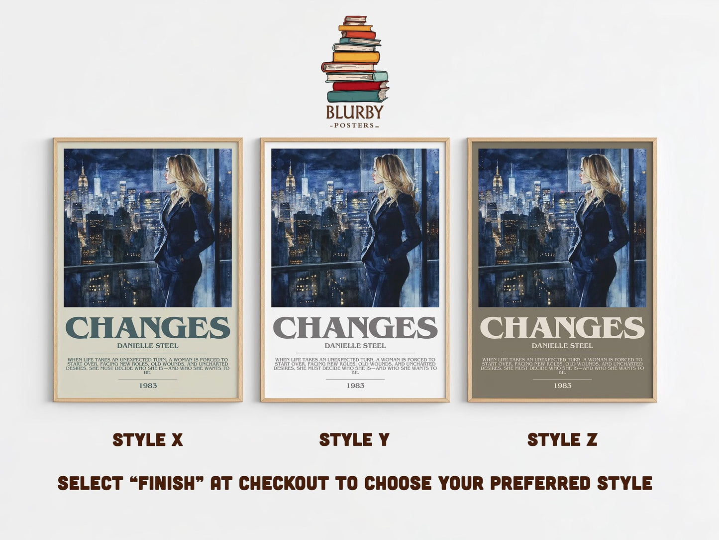 Changes bookish poster colour and style options – Danielle Steel book art