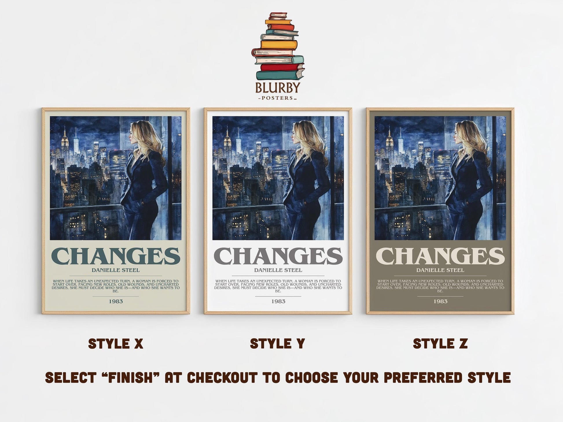Changes bookish poster colour and style options – Danielle Steel book art
