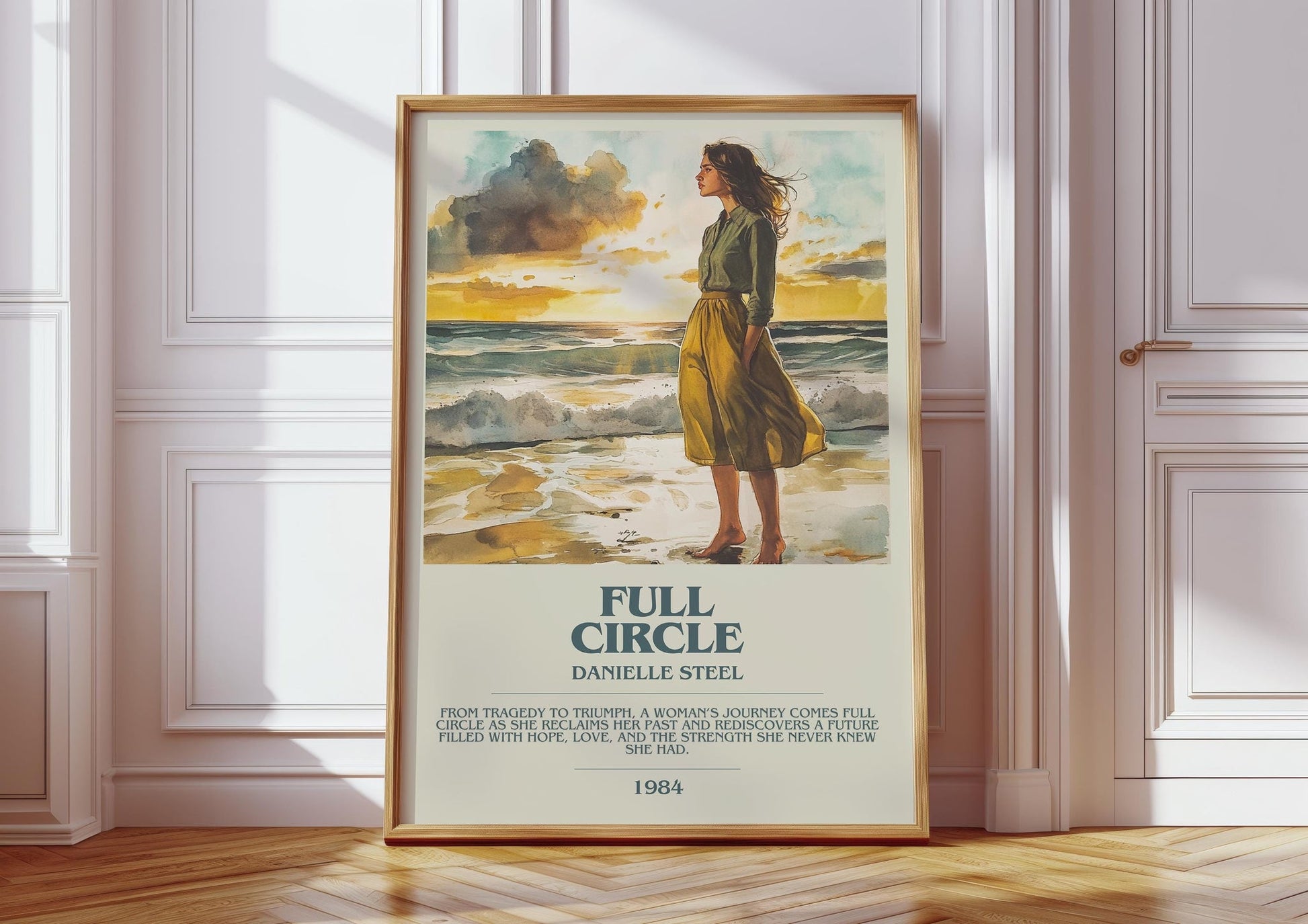 Full Circle bookish print in frame leaning in hallway – romance wall art