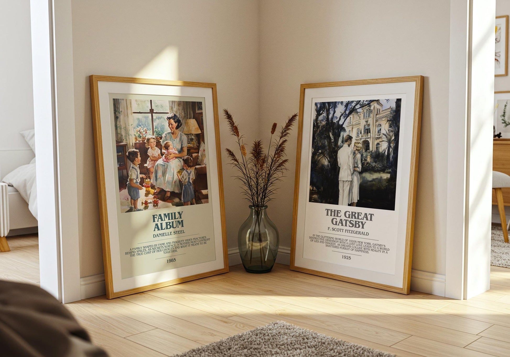 Family Album bookish poster paired in gallery wall – literary art prints