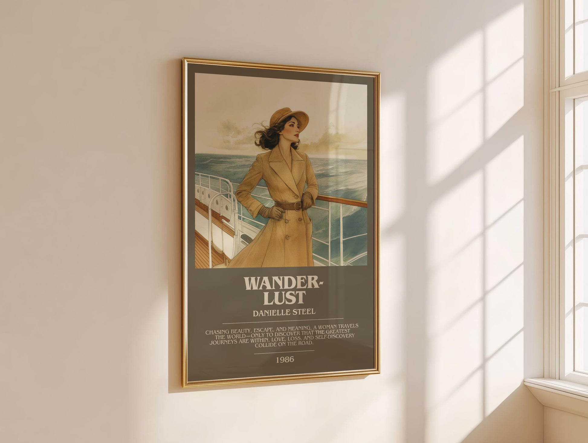 Wanderlust bookish book poster framed on wall – romance wall art