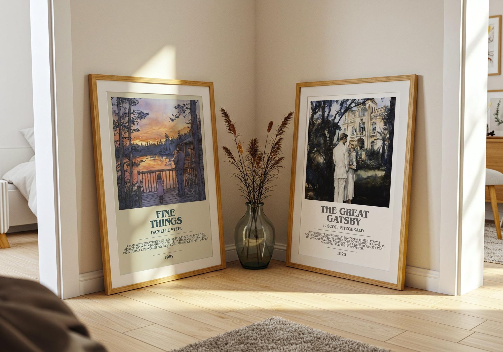 Fine Things bookish poster paired in gallery wall – literary art prints