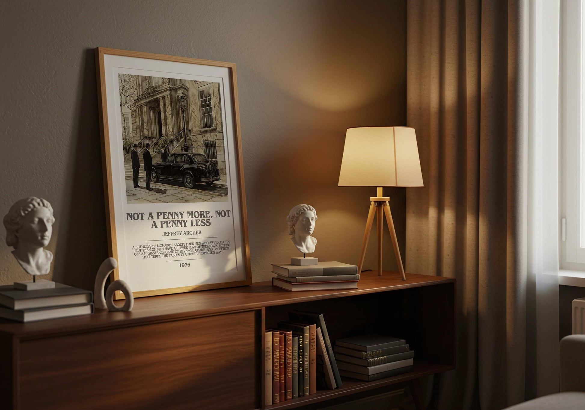 Not A Penny More, Not A Penny Less by Jeffrey Archer | Descriptive Modern Book Art | Poster