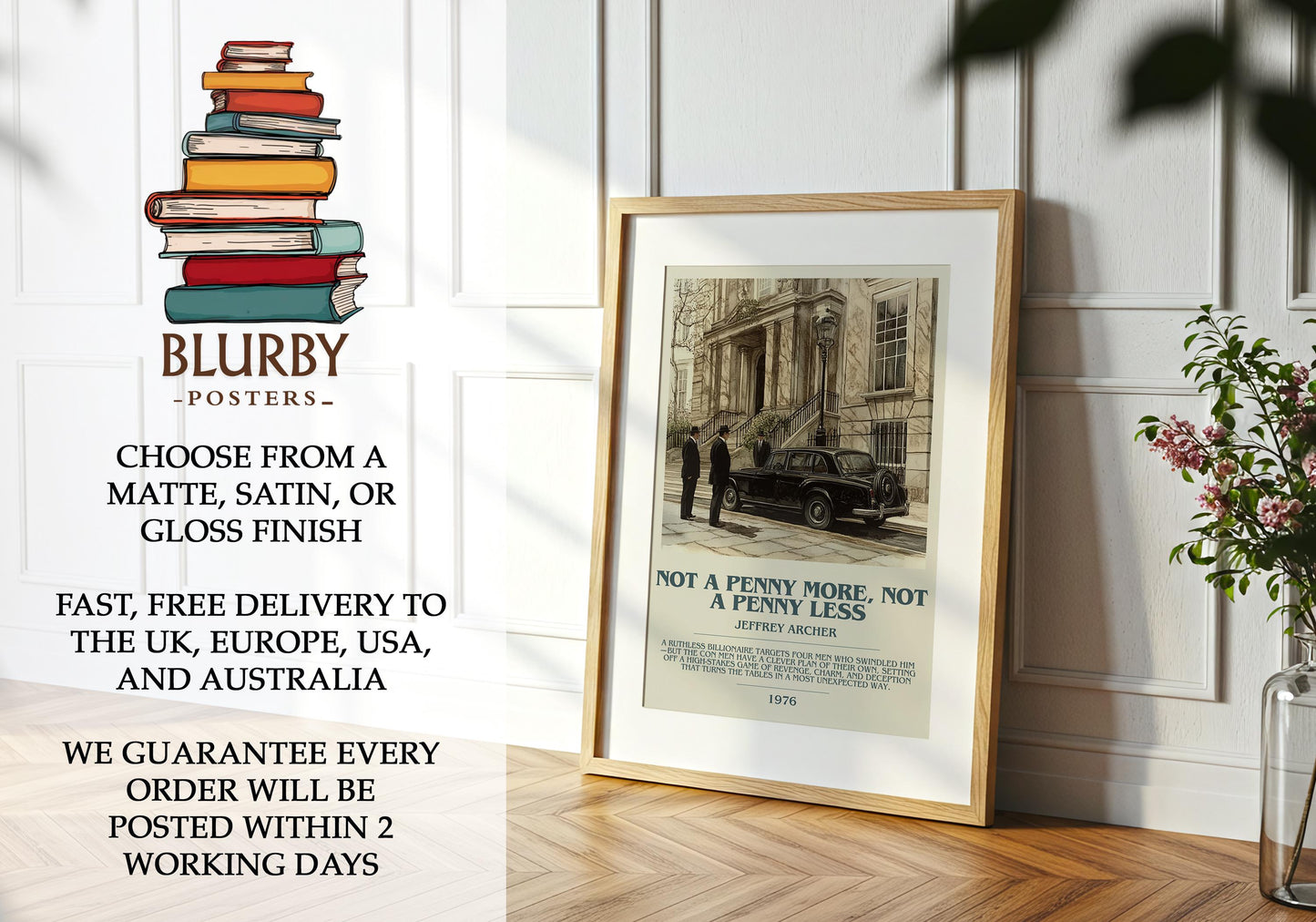 Not A Penny More, Not A Penny Less by Jeffrey Archer | Descriptive Modern Book Art | Poster