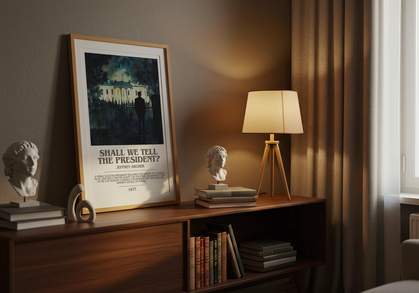 Shall We Tell The President by Jeffrey Archer | Descriptive Modern Book Art | Poster