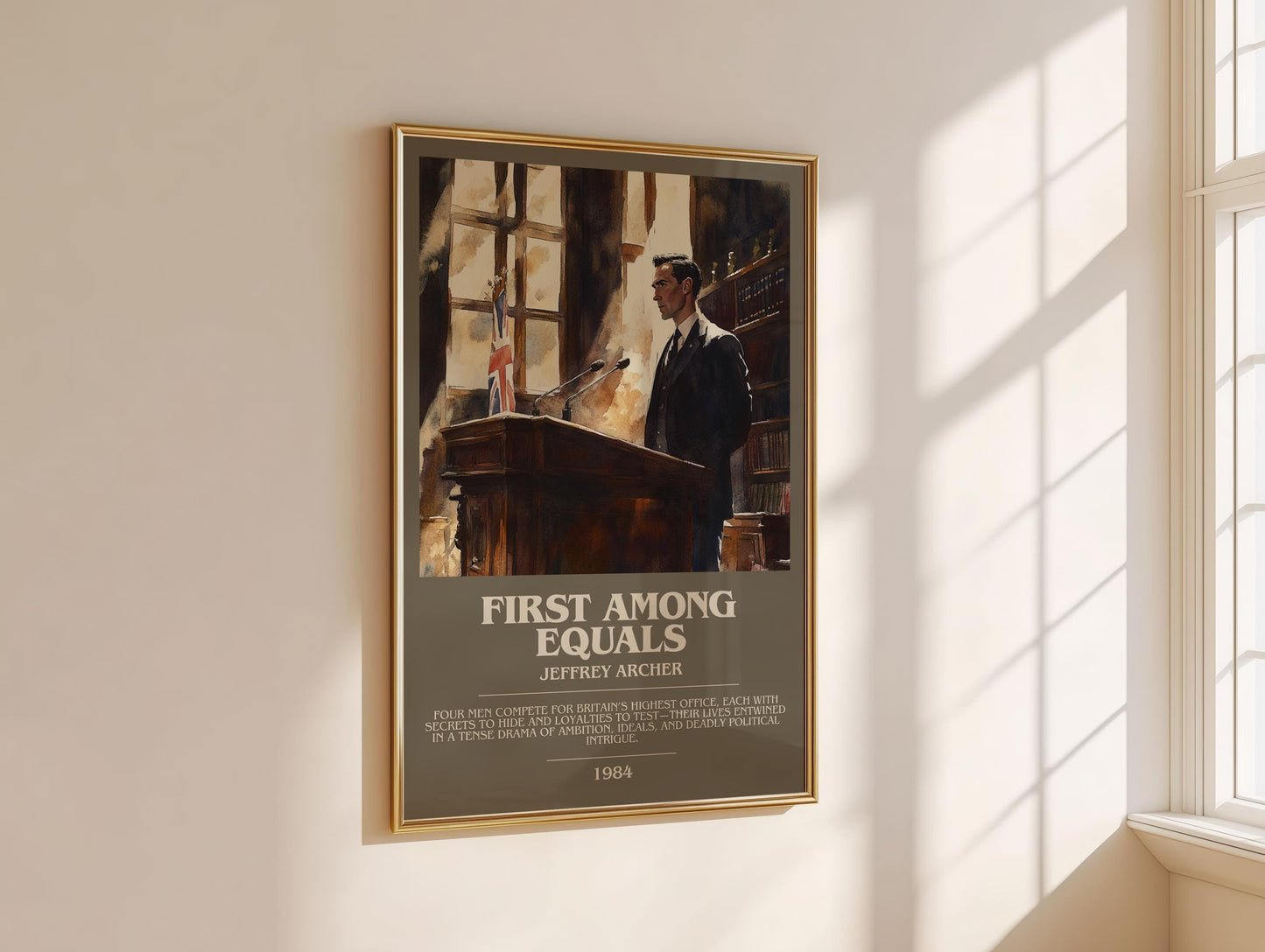 First Among Equals by Jeffrey Archer | Descriptive Modern Book Art | Poster