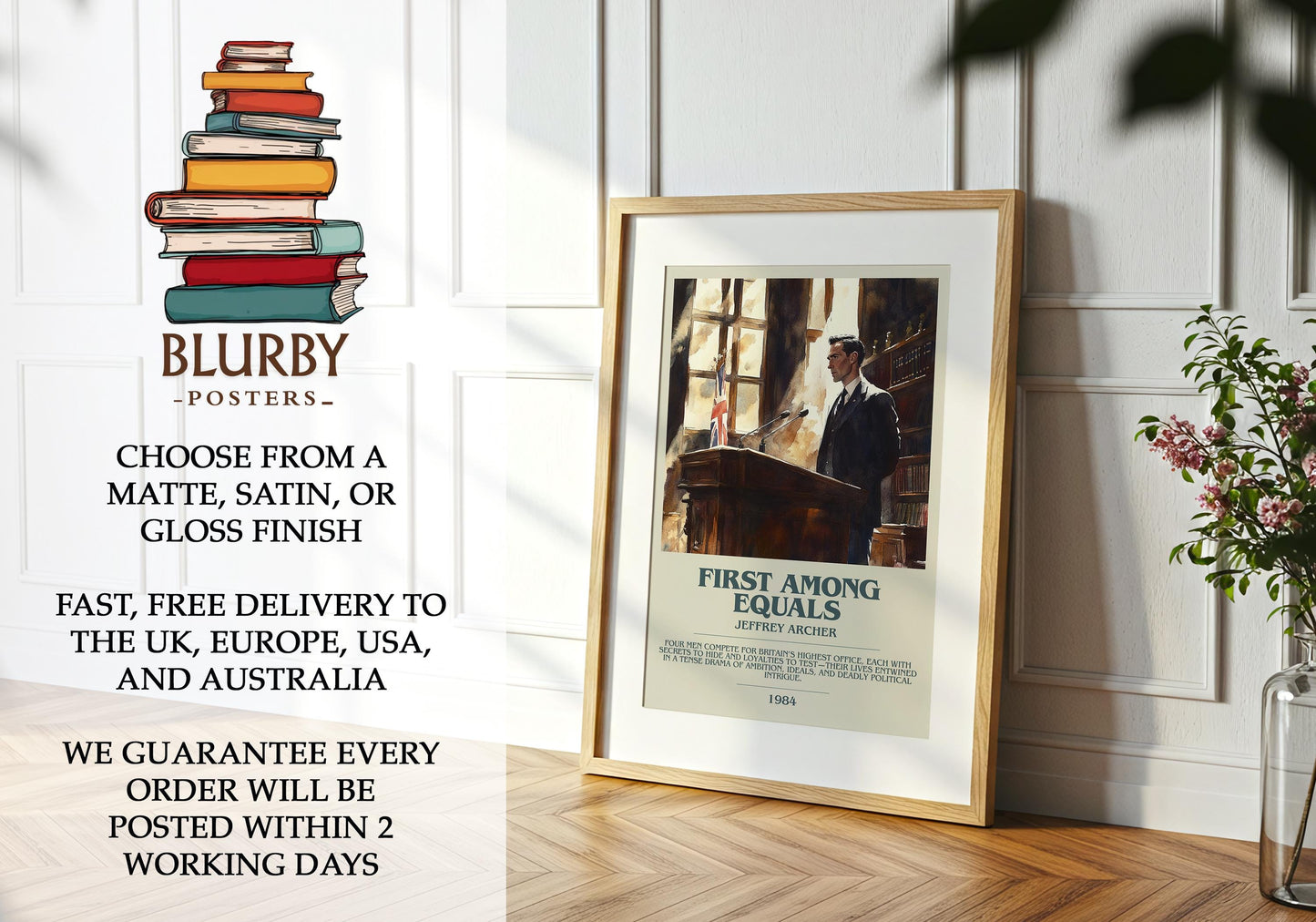 First Among Equals by Jeffrey Archer | Descriptive Modern Book Art | Poster