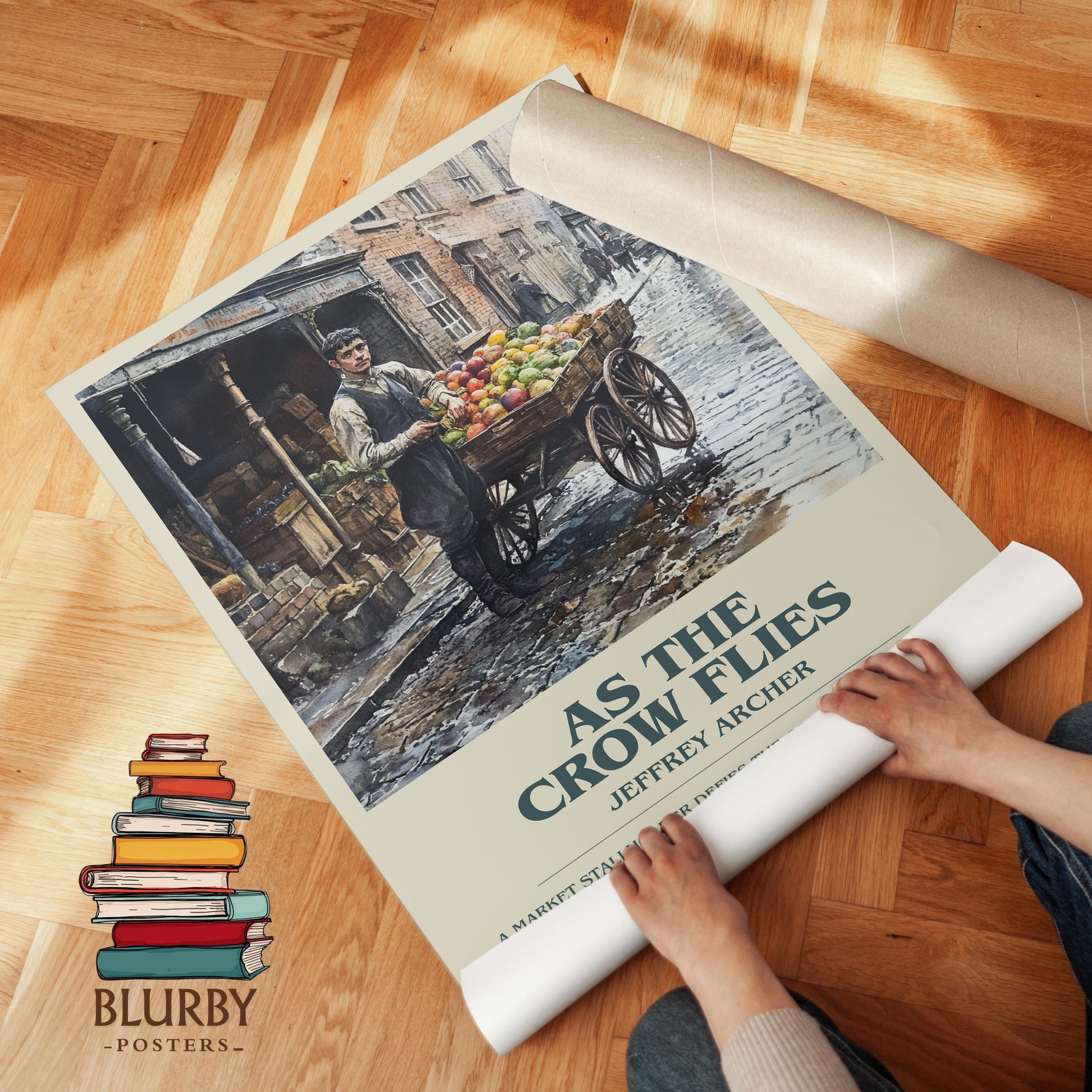 As The Crow Flies by Jeffrey Archer | Descriptive Modern Book Art | Poster