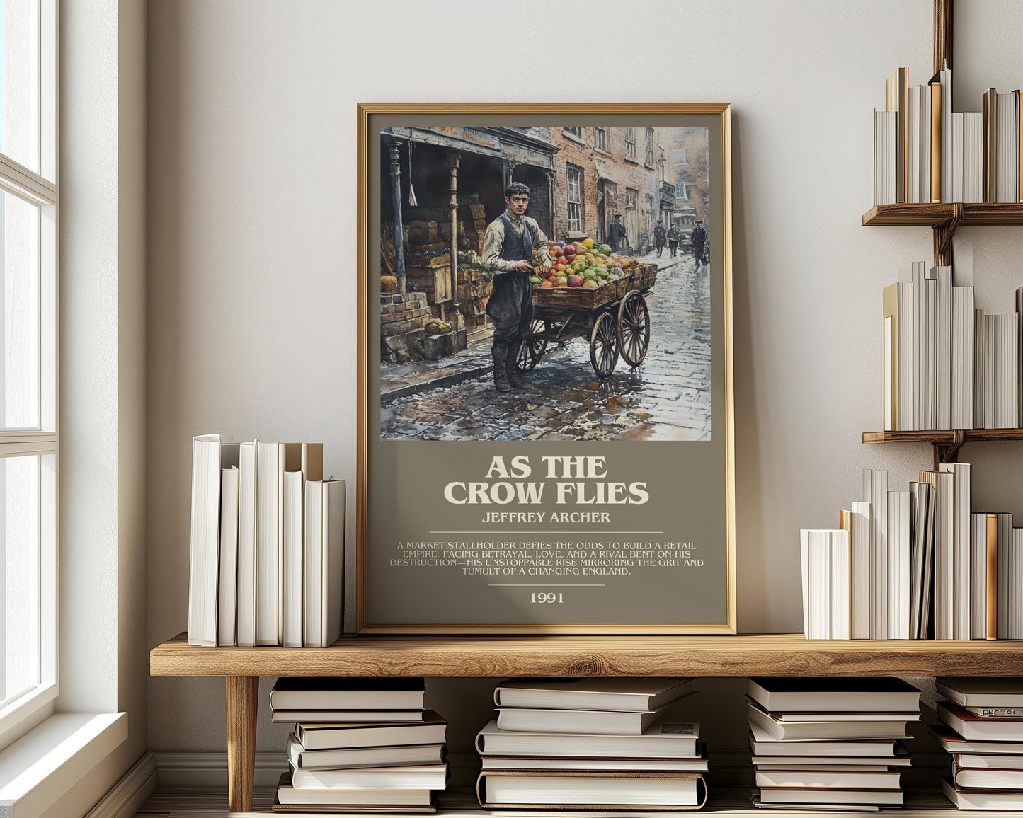 As The Crow Flies by Jeffrey Archer | Descriptive Modern Book Art | Poster