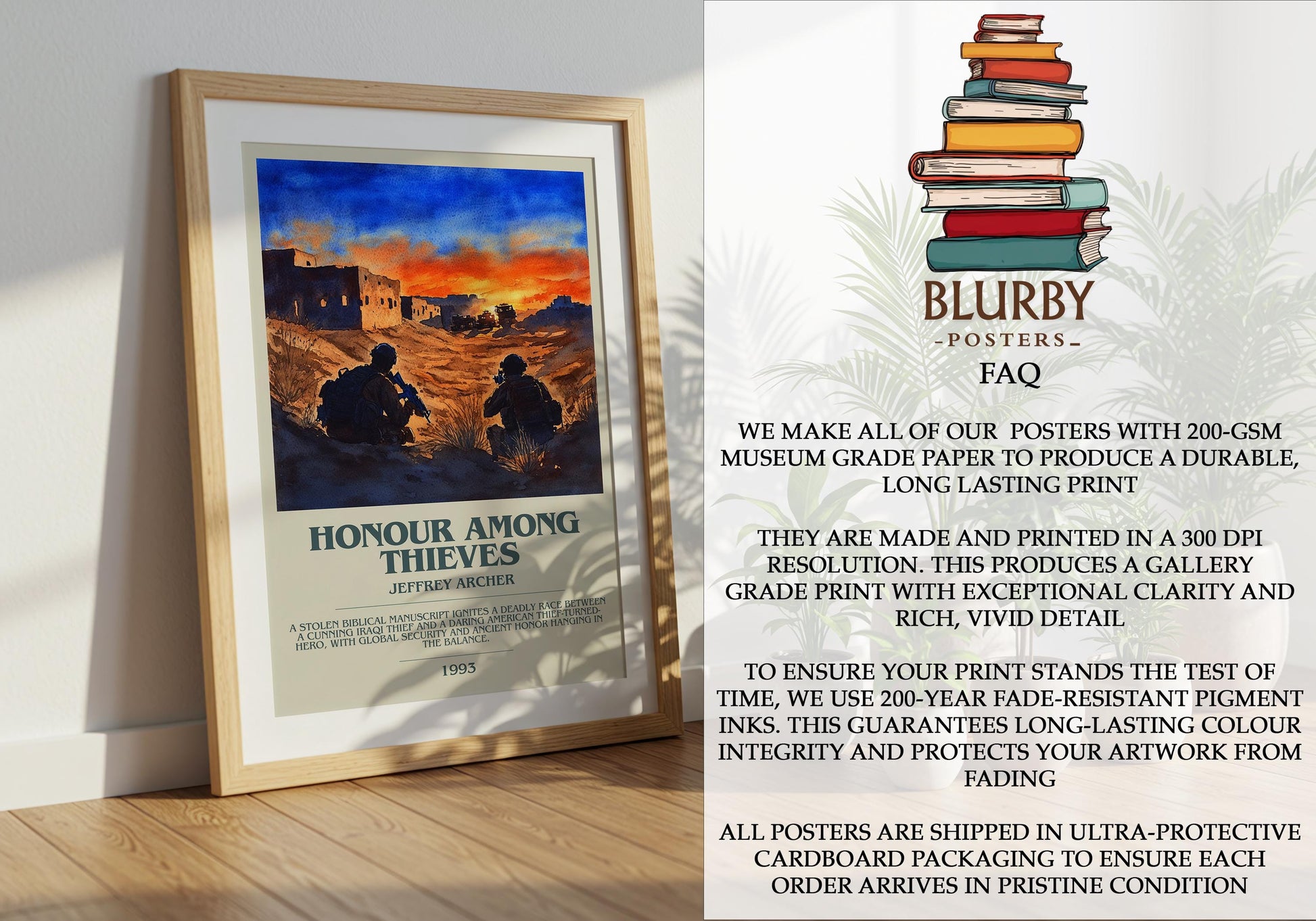 Honour Among Thieves by Jeffrey Archer | Descriptive Modern Book Art | Poster