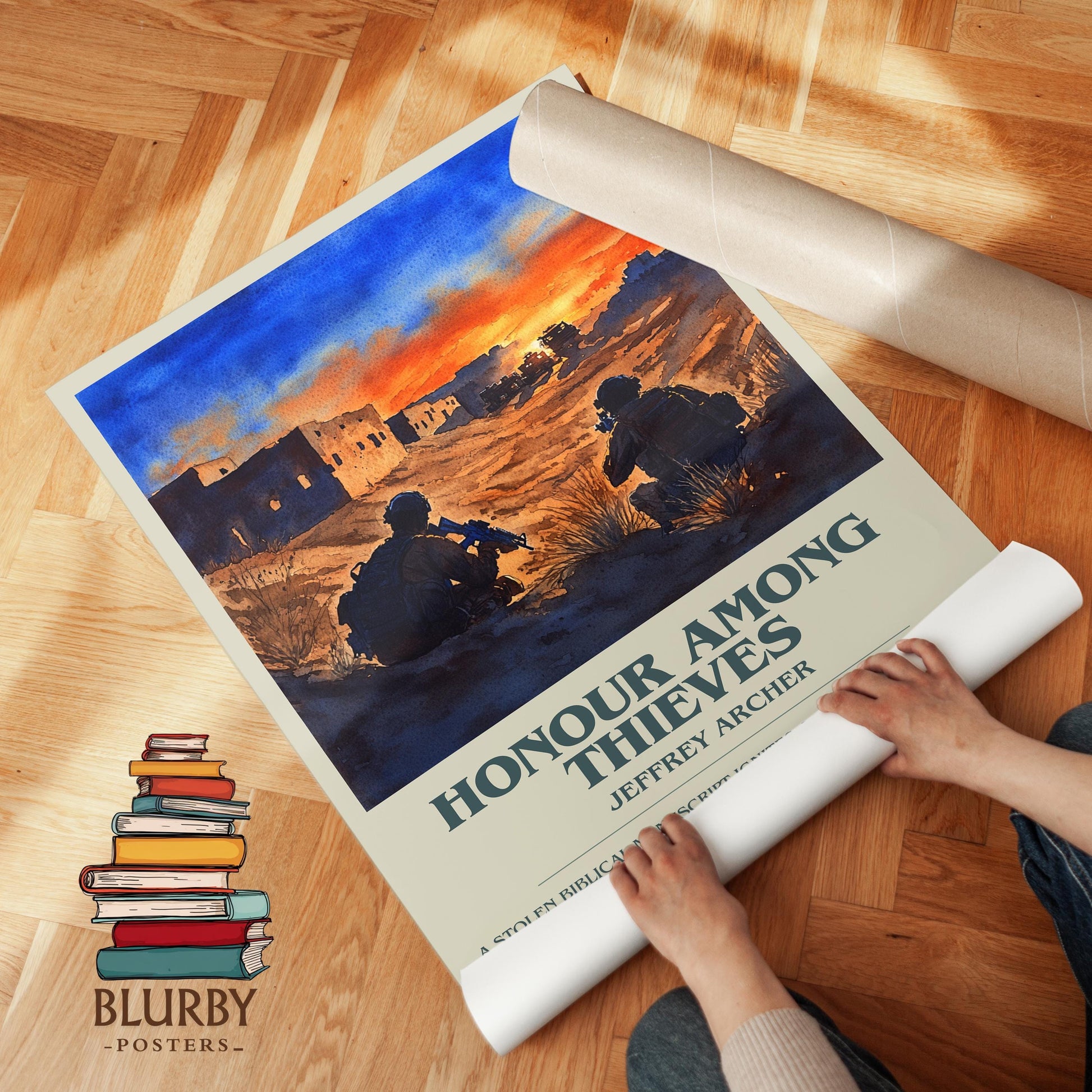 Honour Among Thieves by Jeffrey Archer | Descriptive Modern Book Art | Poster