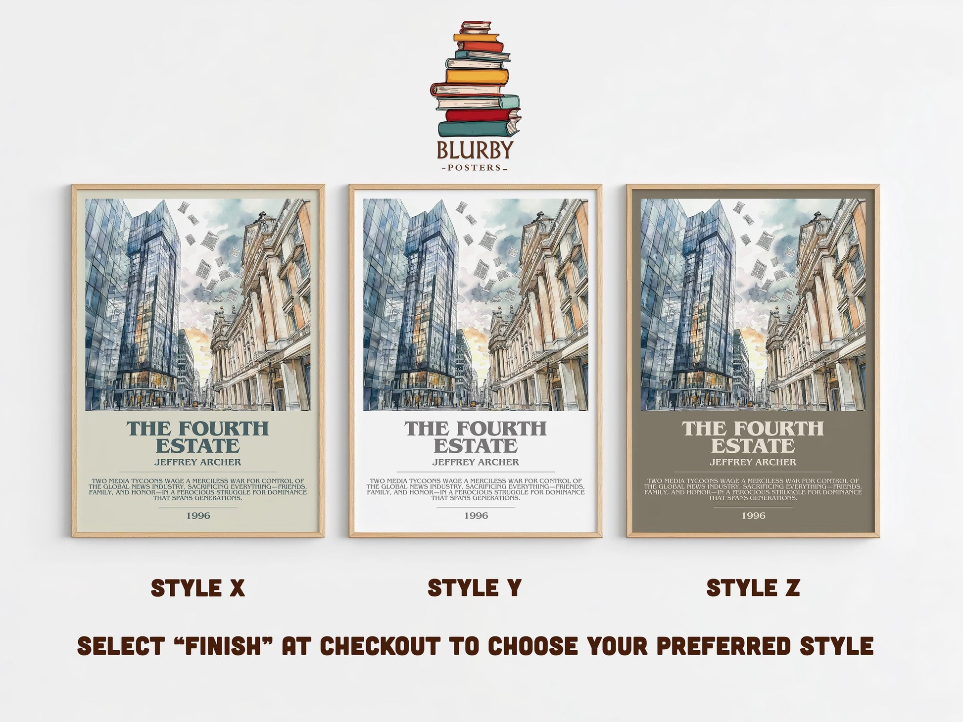 The Fourth Estate by Jeffrey Archer | Descriptive Modern Book Art | Poster