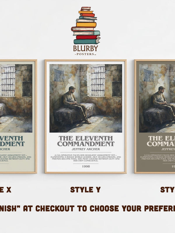 The Eleventh Commandment bookish poster colour and style options – Jeffrey Archer book art