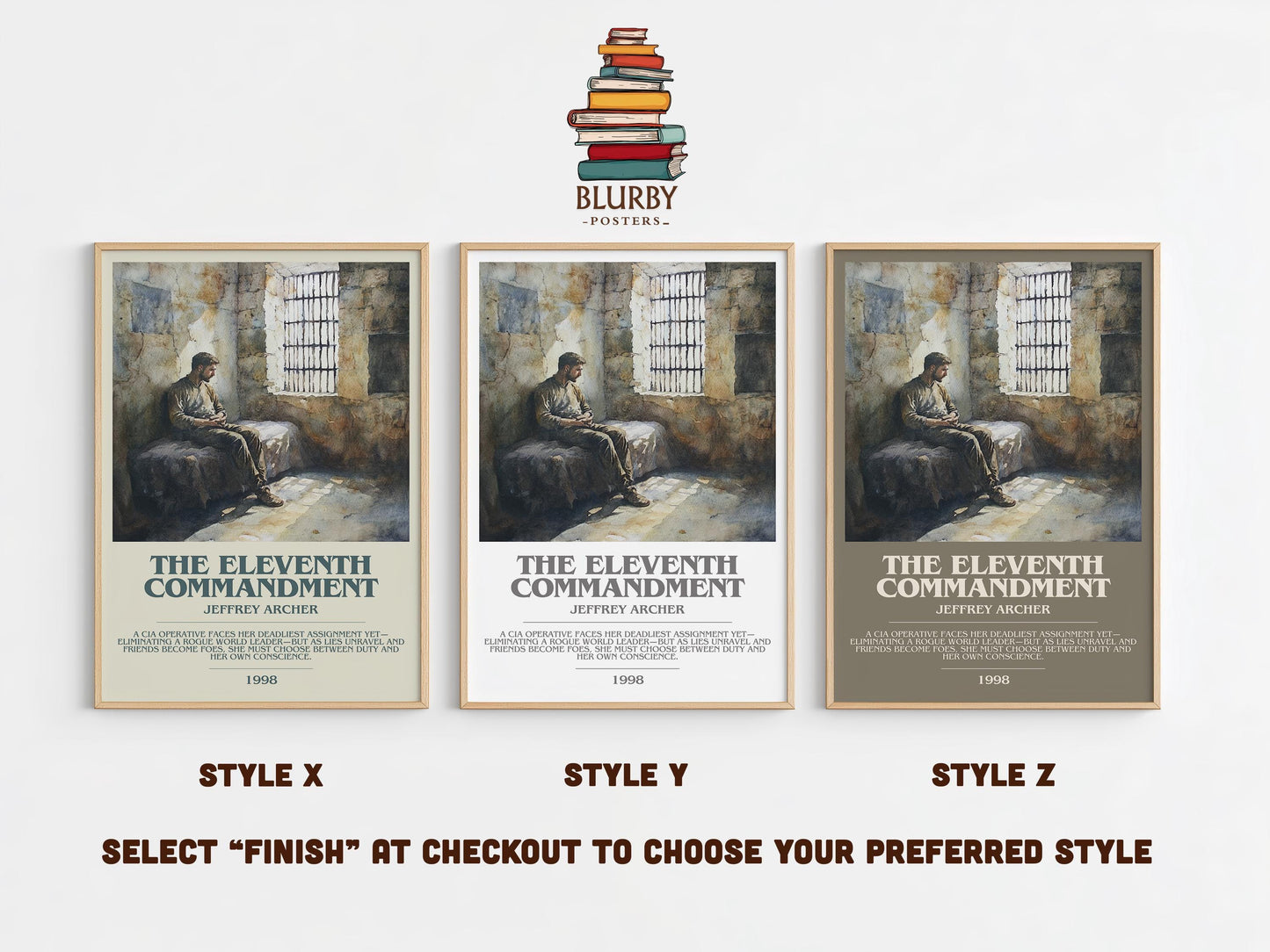 The Eleventh Commandment by Jeffrey Archer | Descriptive Modern Book Art | Poster