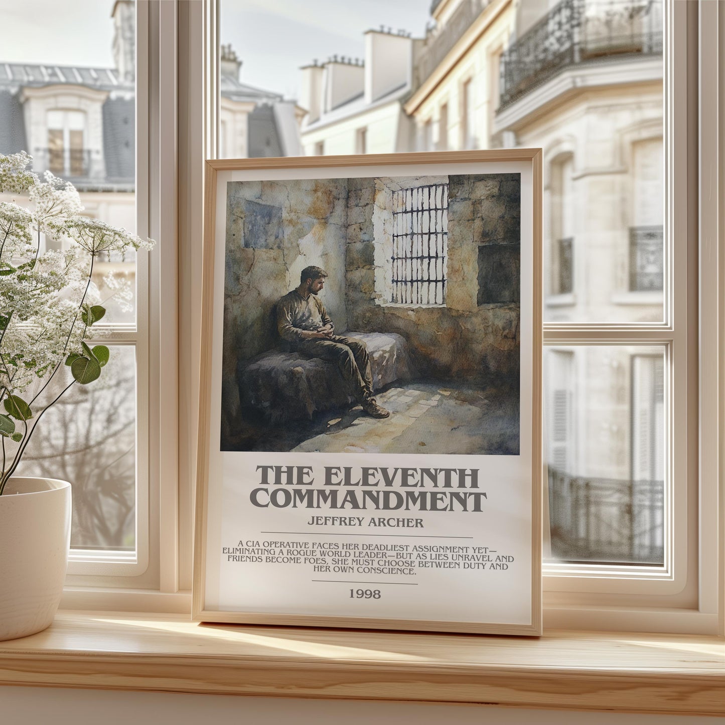 The Eleventh Commandment by Jeffrey Archer | Descriptive Modern Book Art | Poster