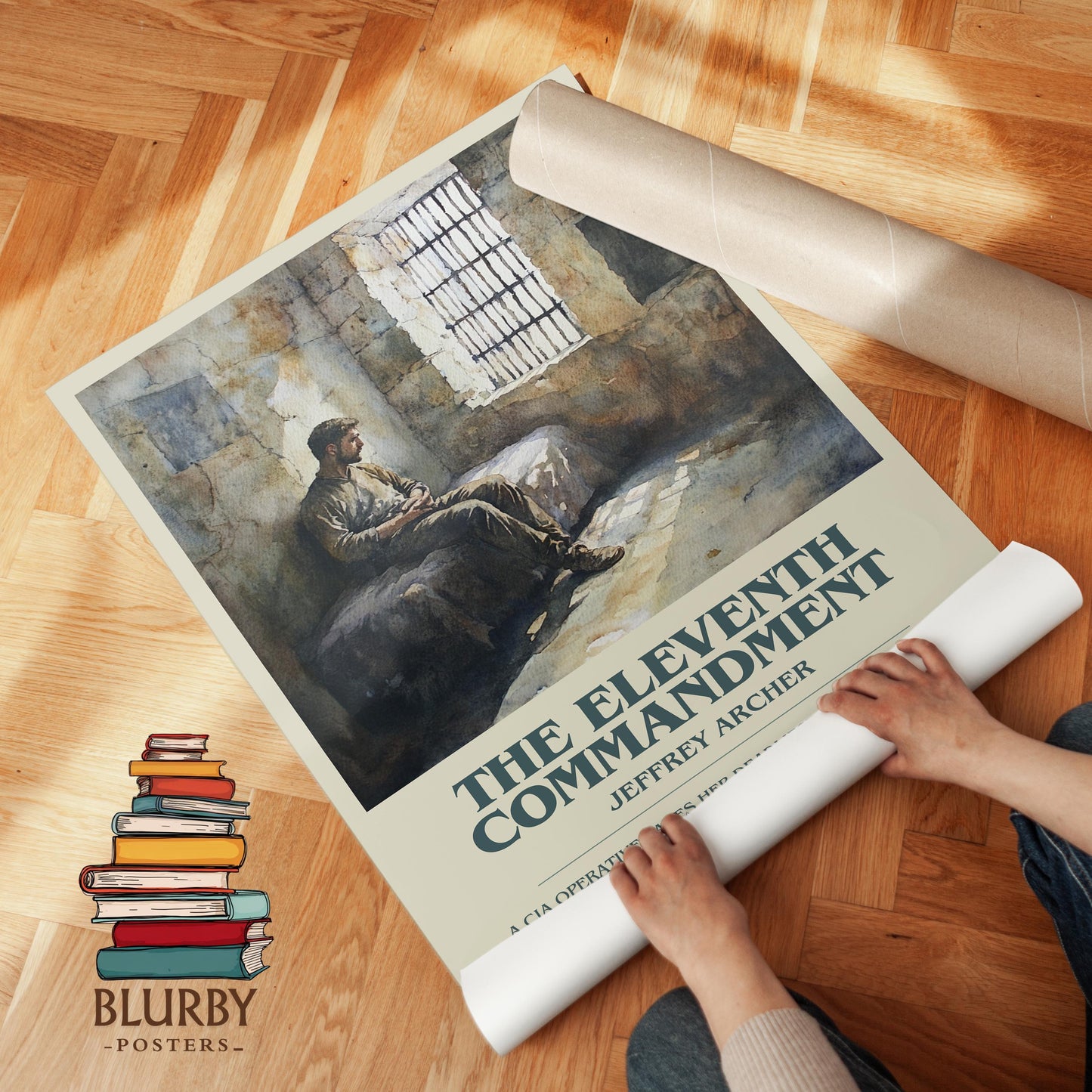 The Eleventh Commandment by Jeffrey Archer | Descriptive Modern Book Art | Poster
