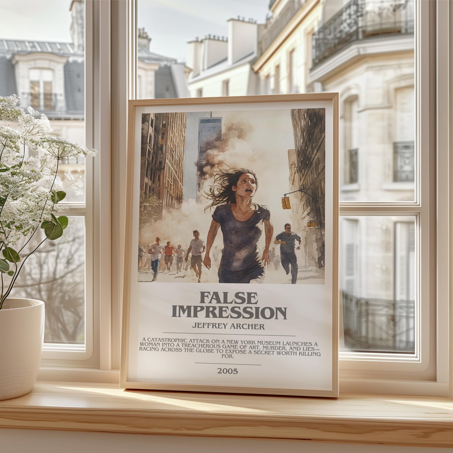 False Impression by Jeffrey Archer | Descriptive Modern Book Art | Poster