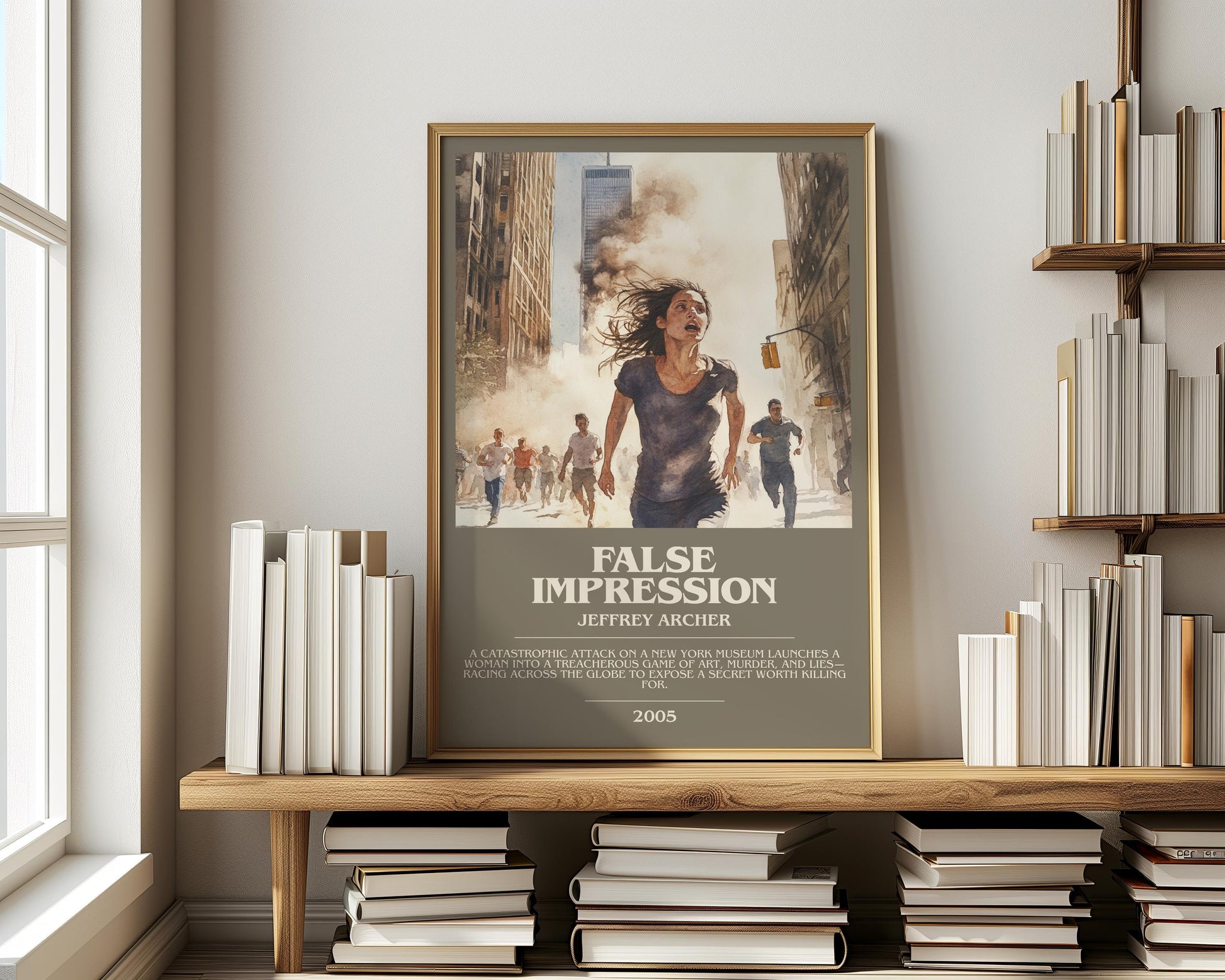 False Impression by Jeffrey Archer | Descriptive Modern Book Art | Poster