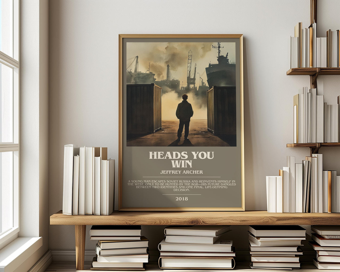 Heads You Win by Jeffrey Archer | Descriptive Modern Book Art | Poster