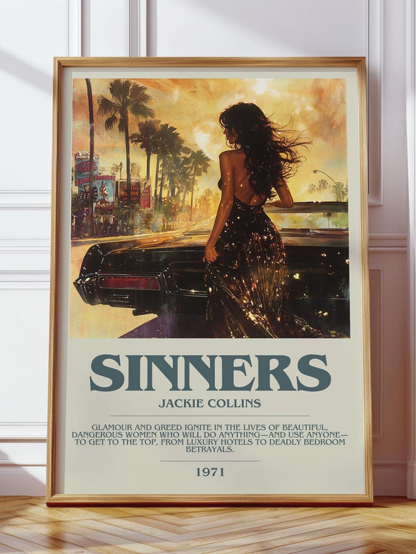 Sinners bookish print in frame leaning in hallway – romance wall art