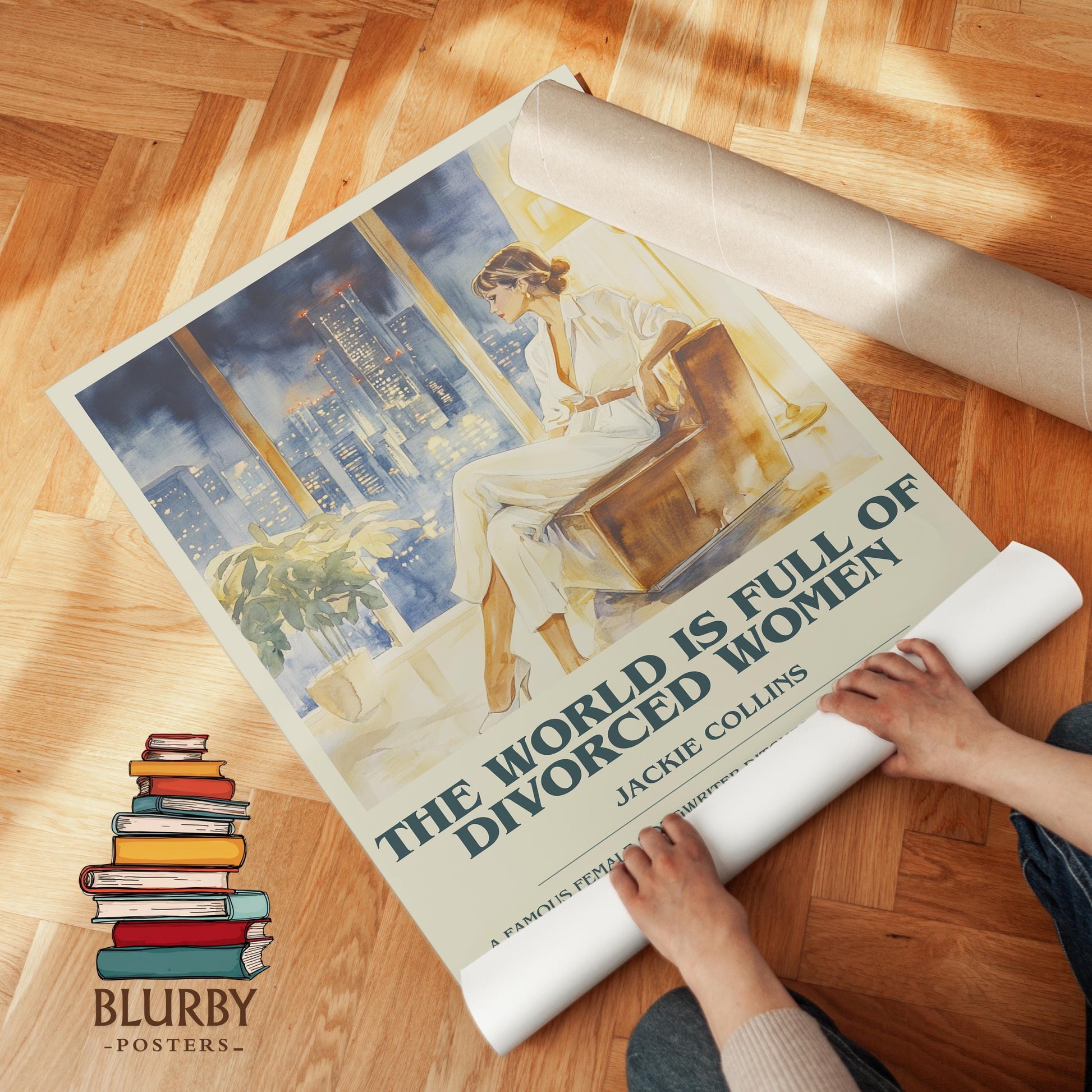 The World Is Full Of Divorced Women by Jackie Collins | Descriptive Modern Book Art | Poster