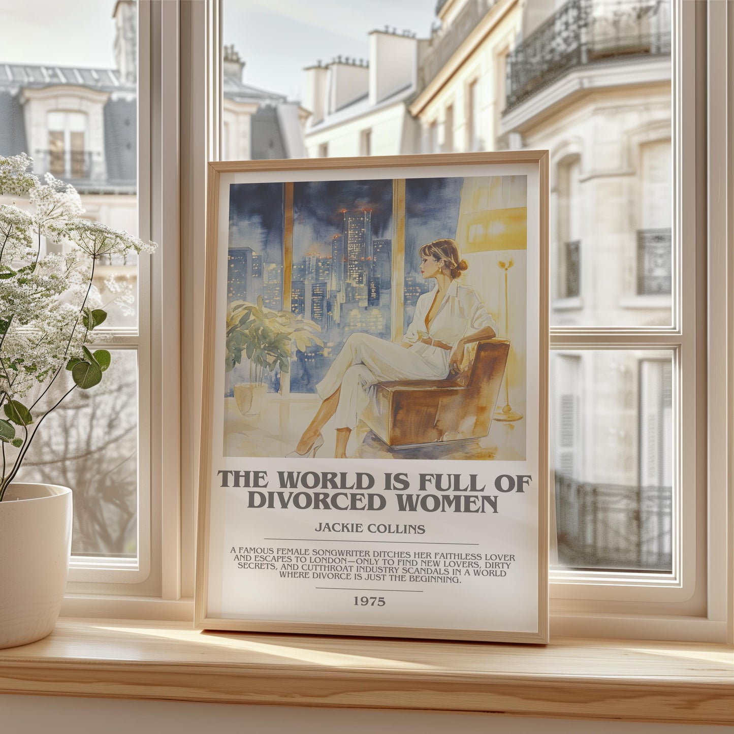 The World Is Full Of Divorced Women by Jackie Collins | Descriptive Modern Book Art | Poster