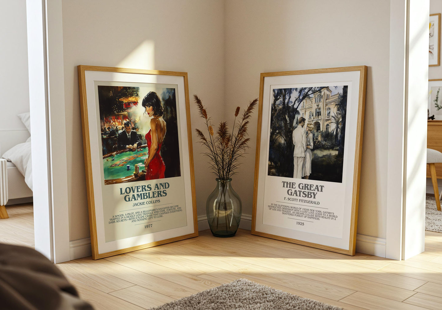 Lovers and Gamblers by Jackie Collins | Descriptive Modern Book Art | Poster