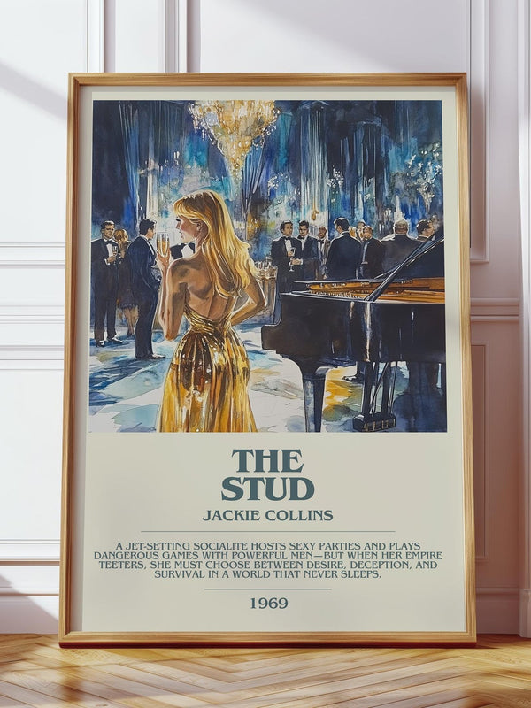 The Stud bookish print in frame leaning in hallway – romance wall art