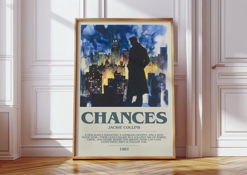 Chances bookish print in frame leaning in hallway – romance wall art