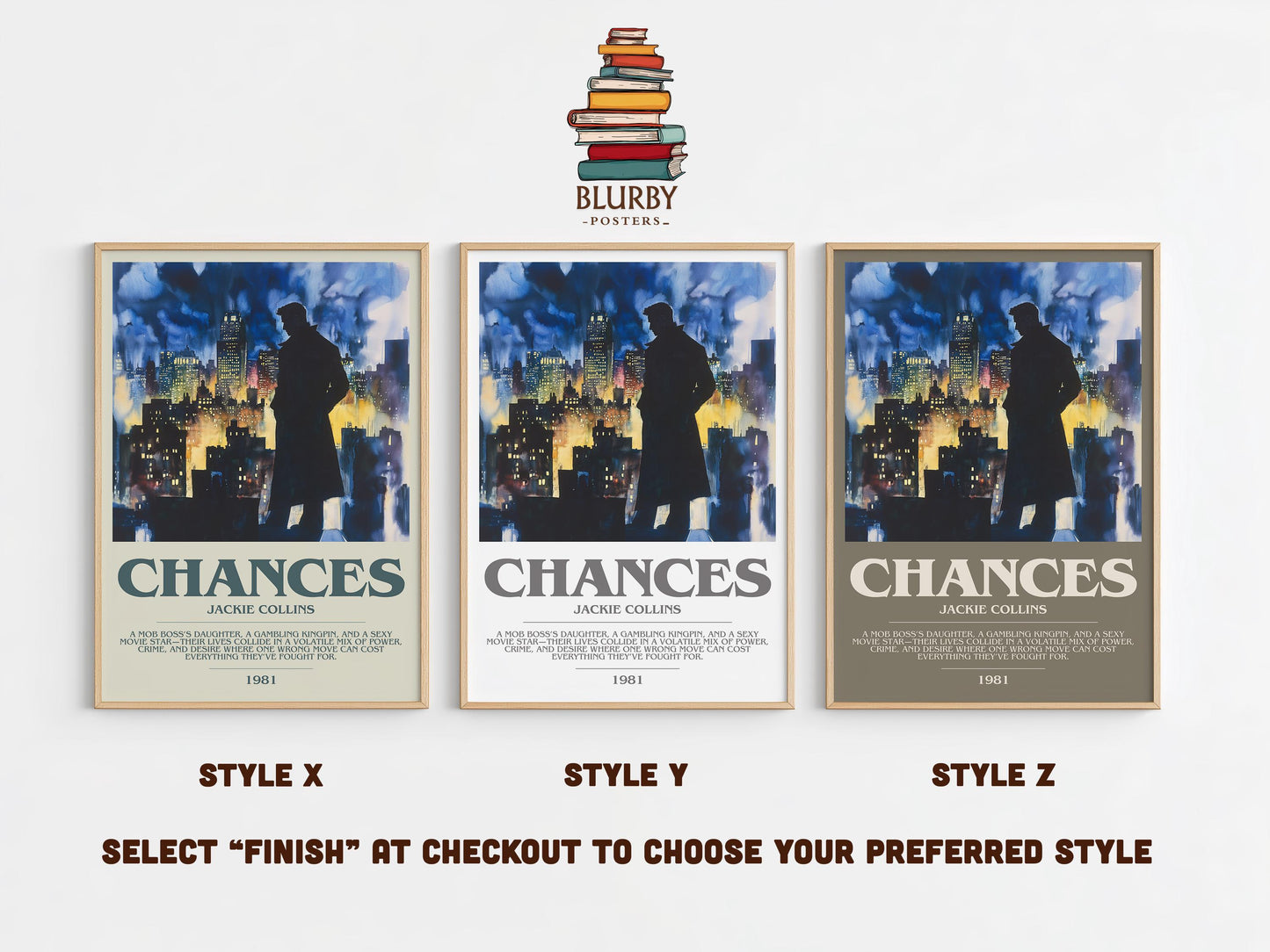 Chances by Jackie Collins | Descriptive Modern Book Art | Poster