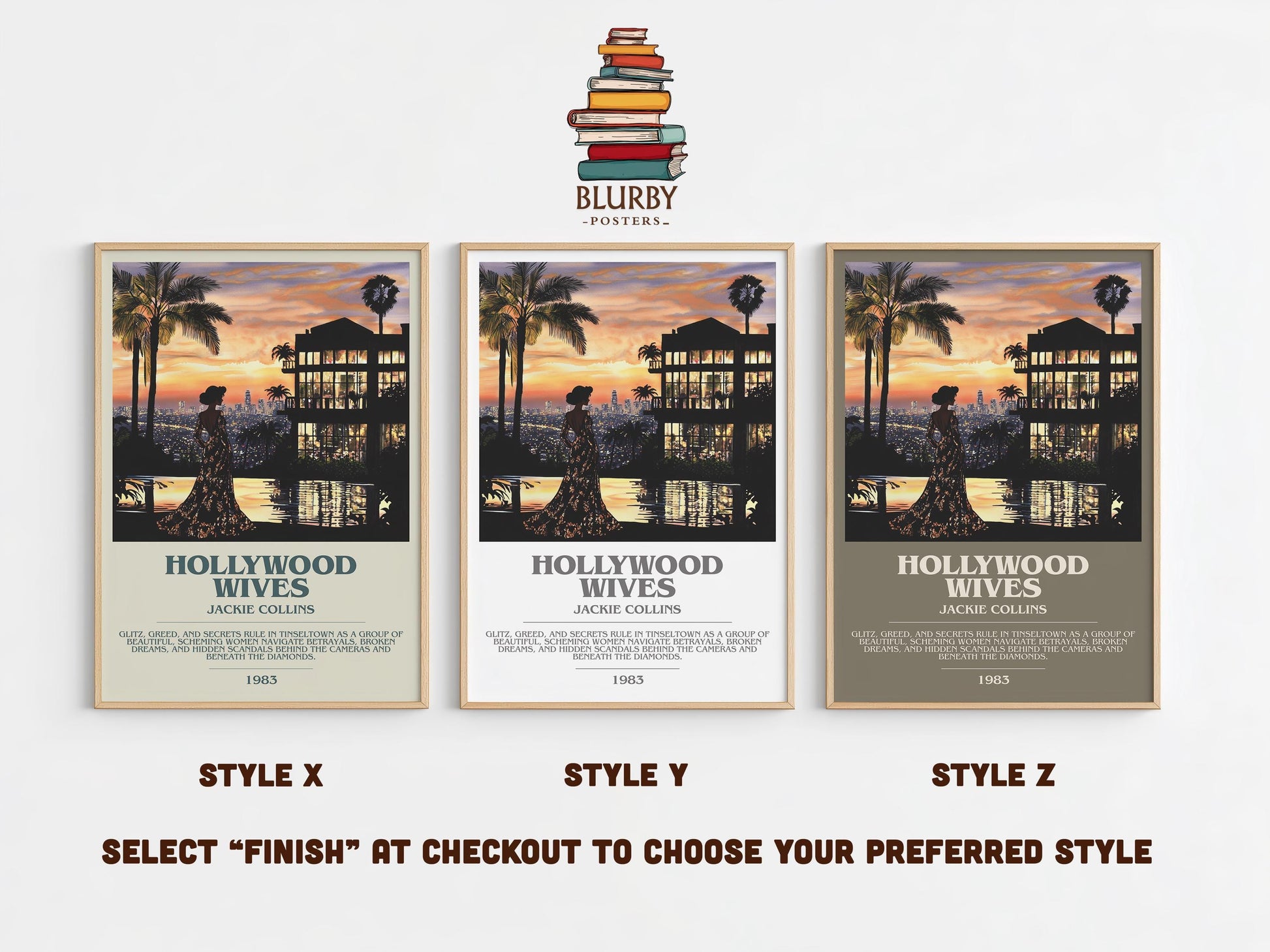 Hollywood Wives by Jackie Collins | Descriptive Modern Book Art | Poster