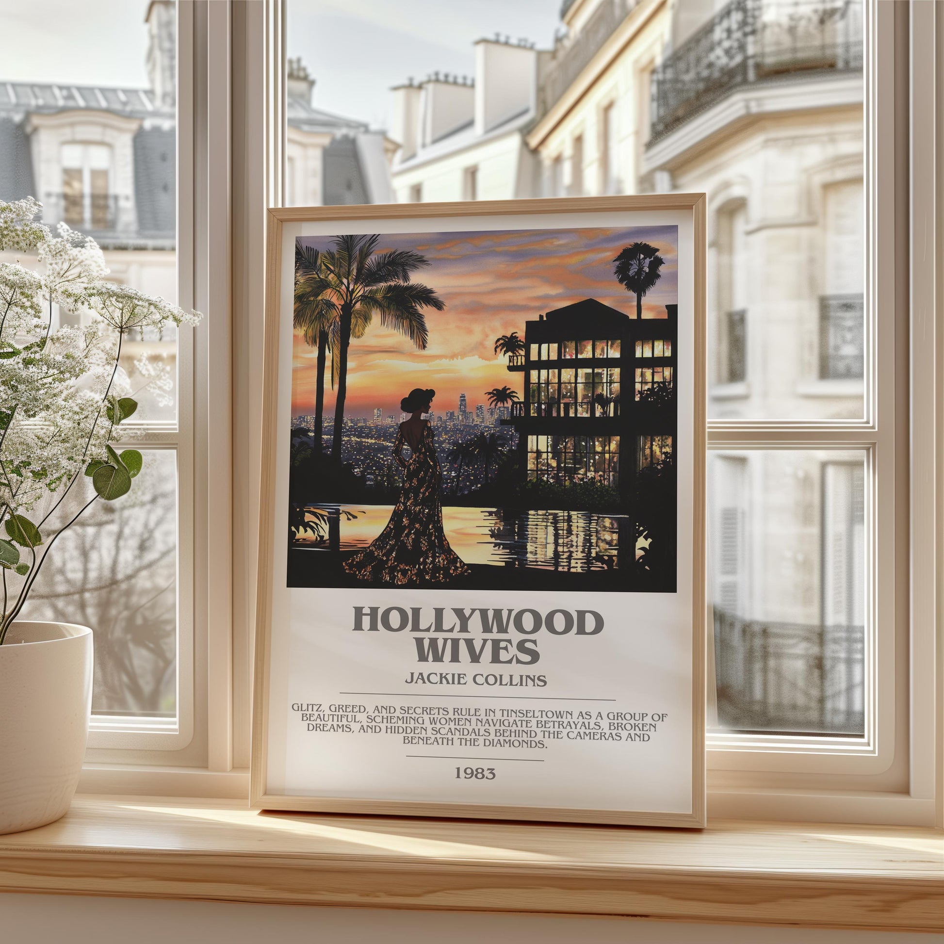 Hollywood Wives by Jackie Collins | Descriptive Modern Book Art | Poster