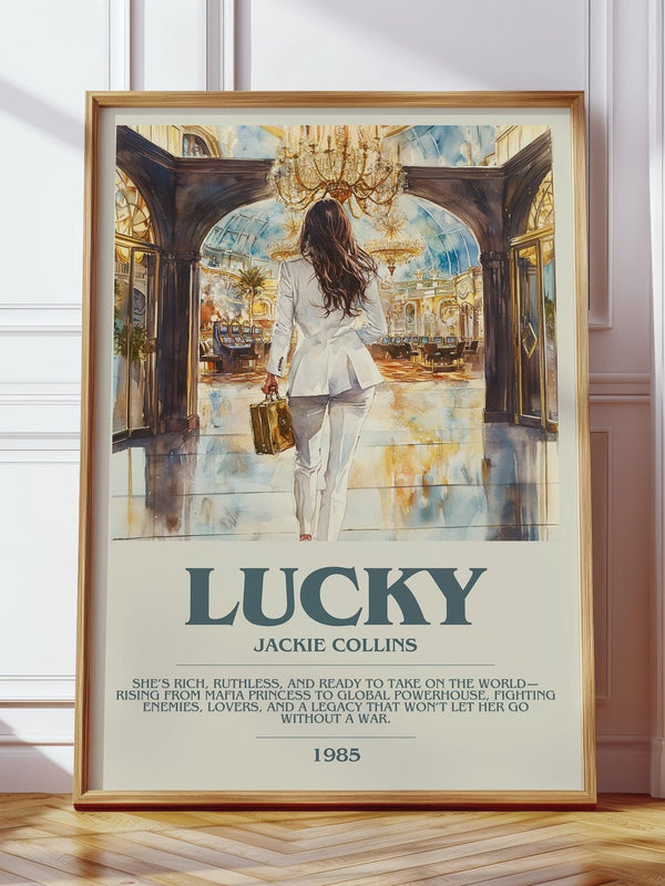 Lucky bookish print in frame leaning in hallway – romance wall art