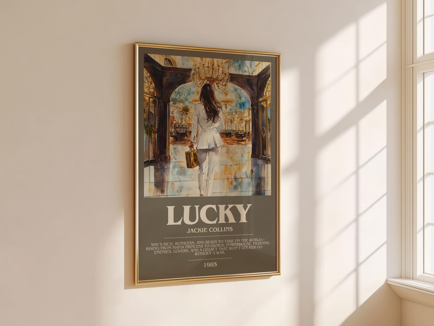 Lucky by Jackie Collins | Descriptive Modern Book Art | Poster