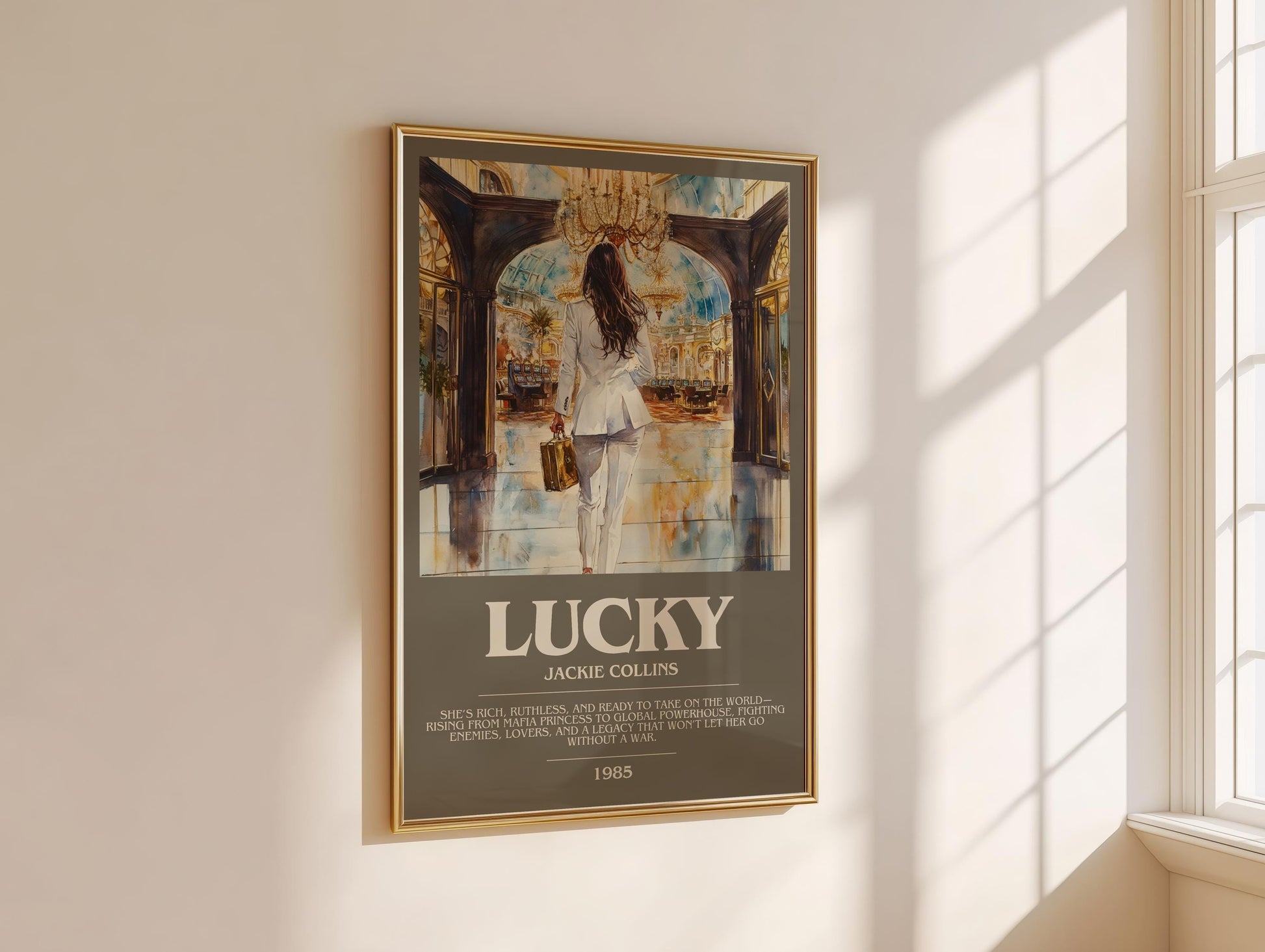Lucky by Jackie Collins | Descriptive Modern Book Art | Poster