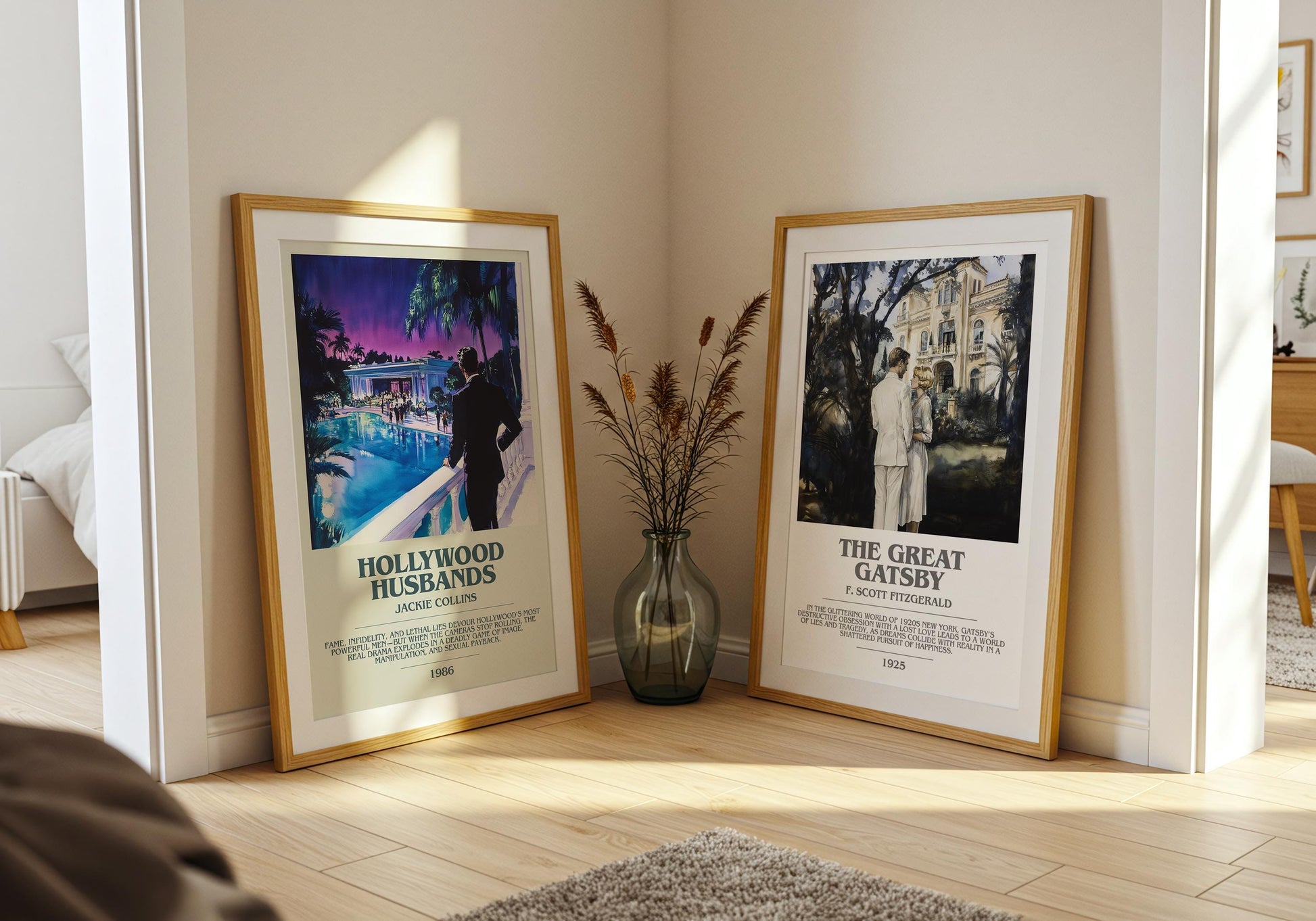 Hollywood Husbands by Jackie Collins | Descriptive Modern Book Art | Poster