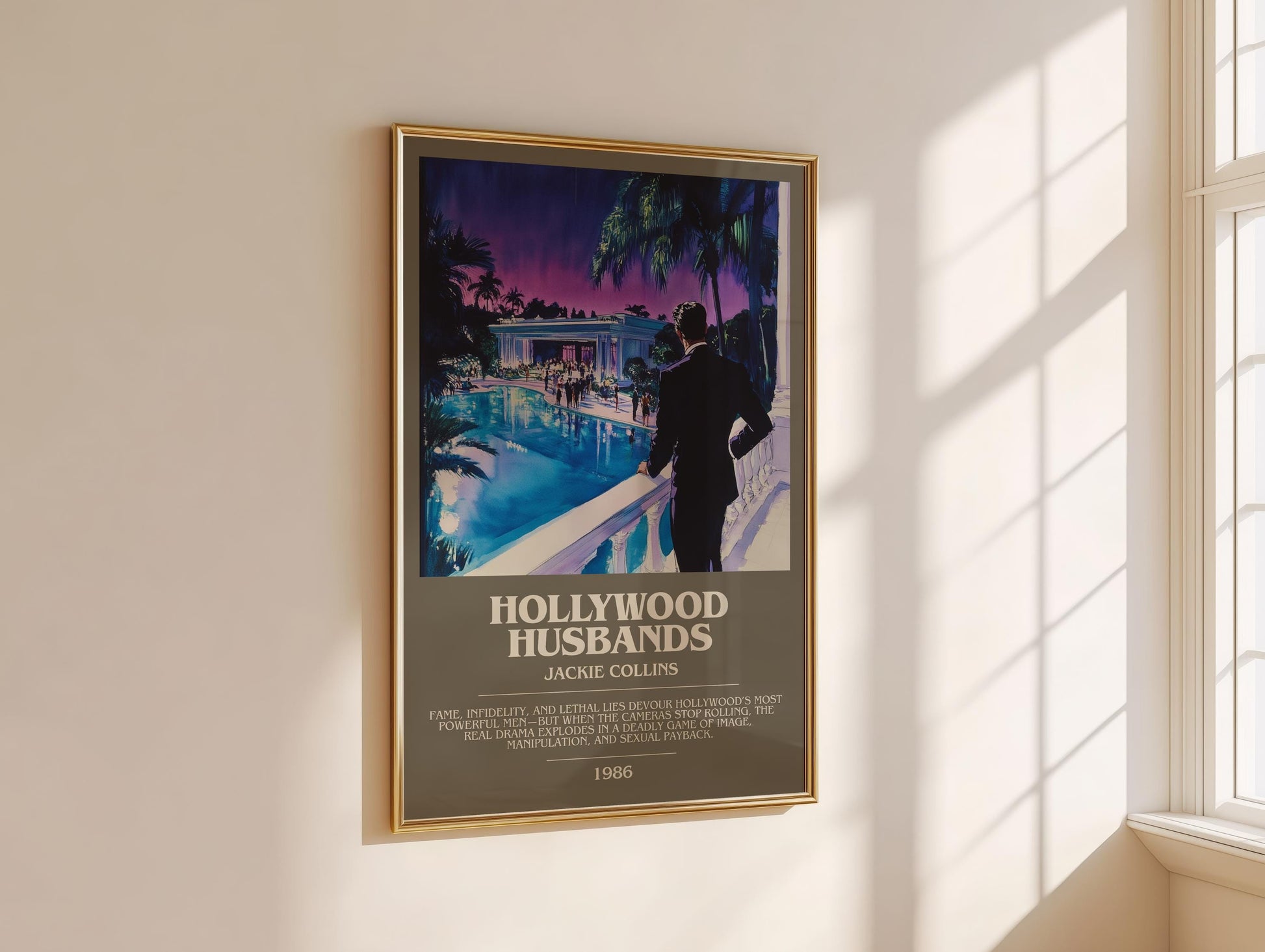 Hollywood Husbands by Jackie Collins | Descriptive Modern Book Art | Poster