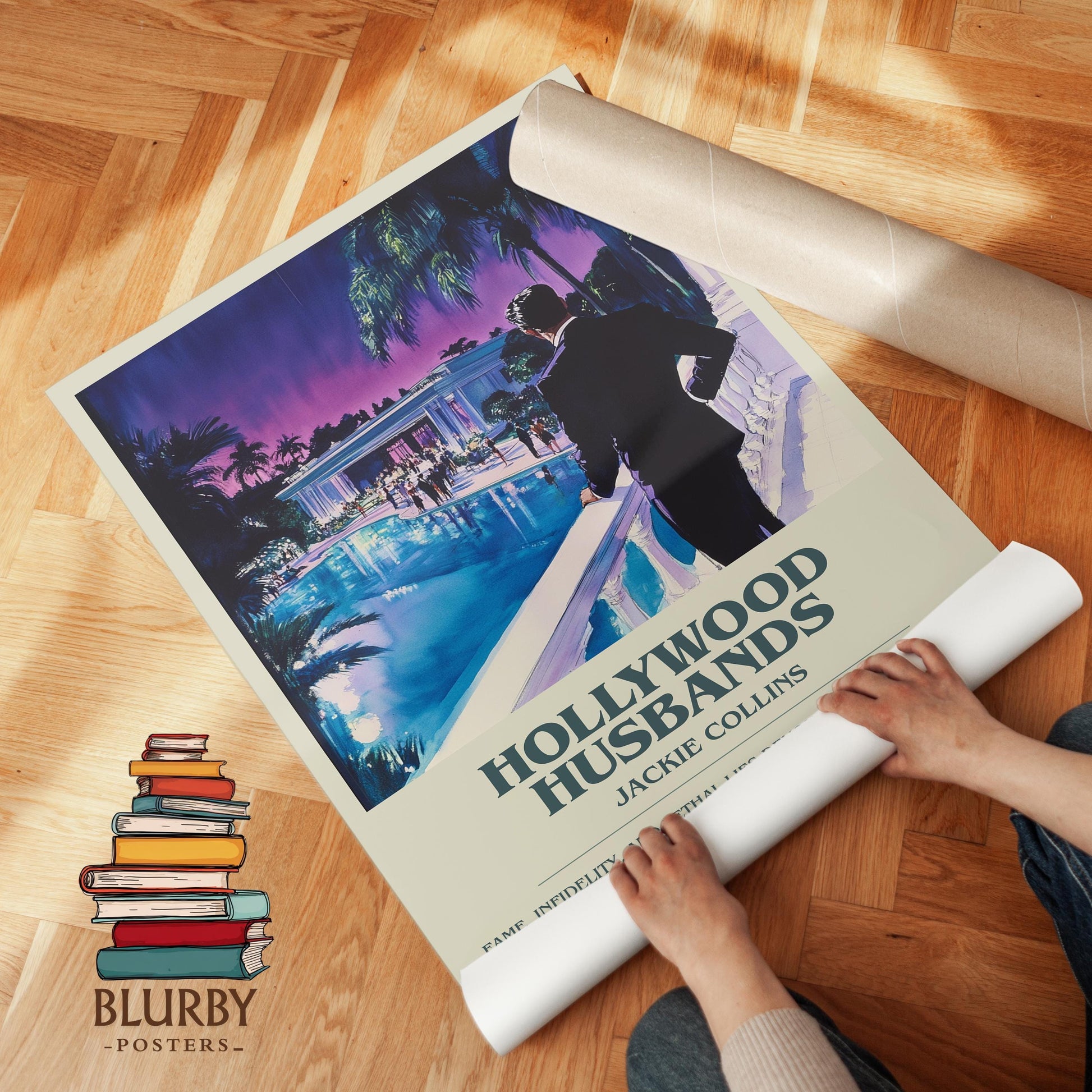 Hollywood Husbands by Jackie Collins | Descriptive Modern Book Art | Poster