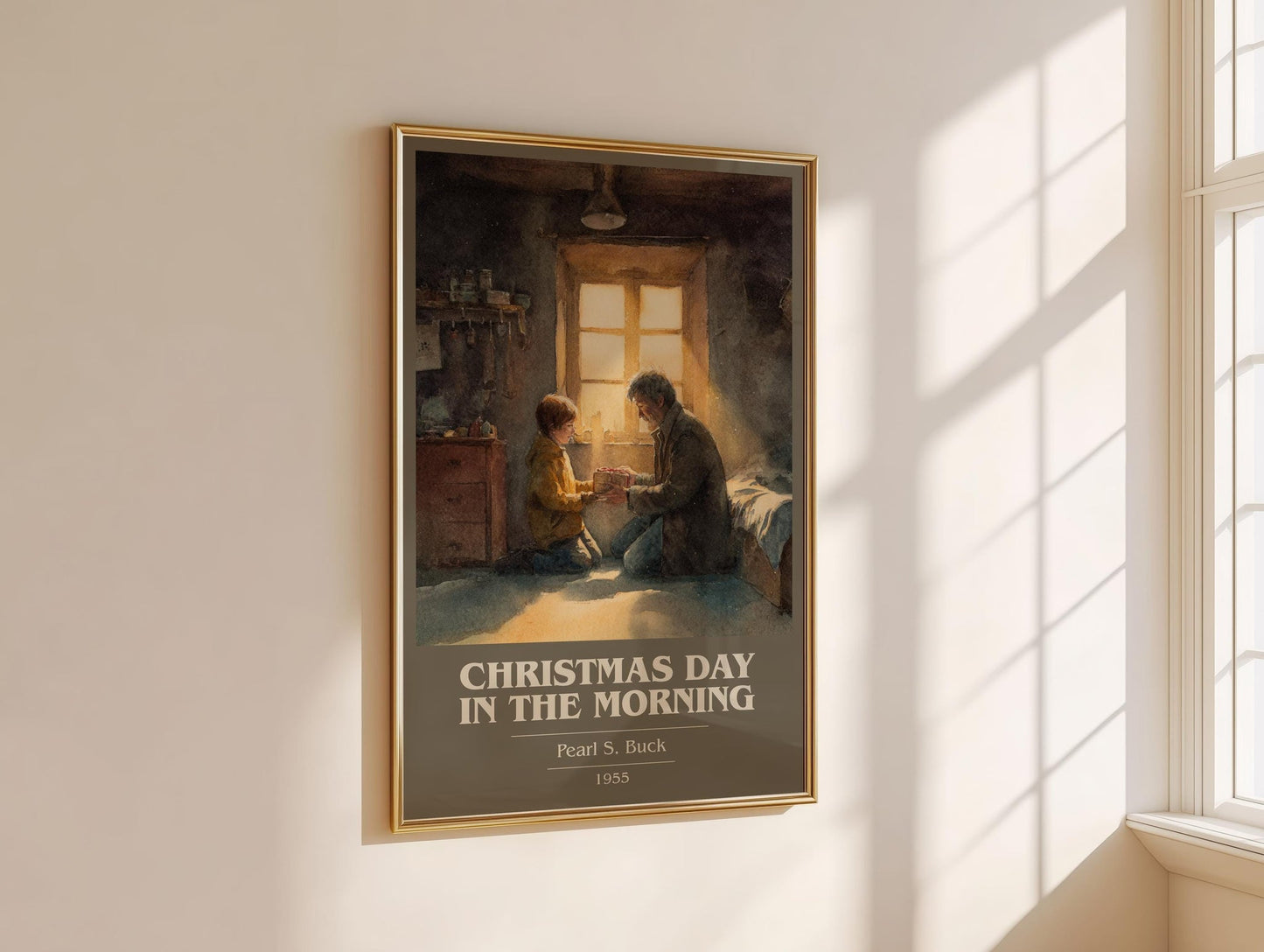 Christmas Day in the Morning book cover book poster framed on wall – non fiction wall art