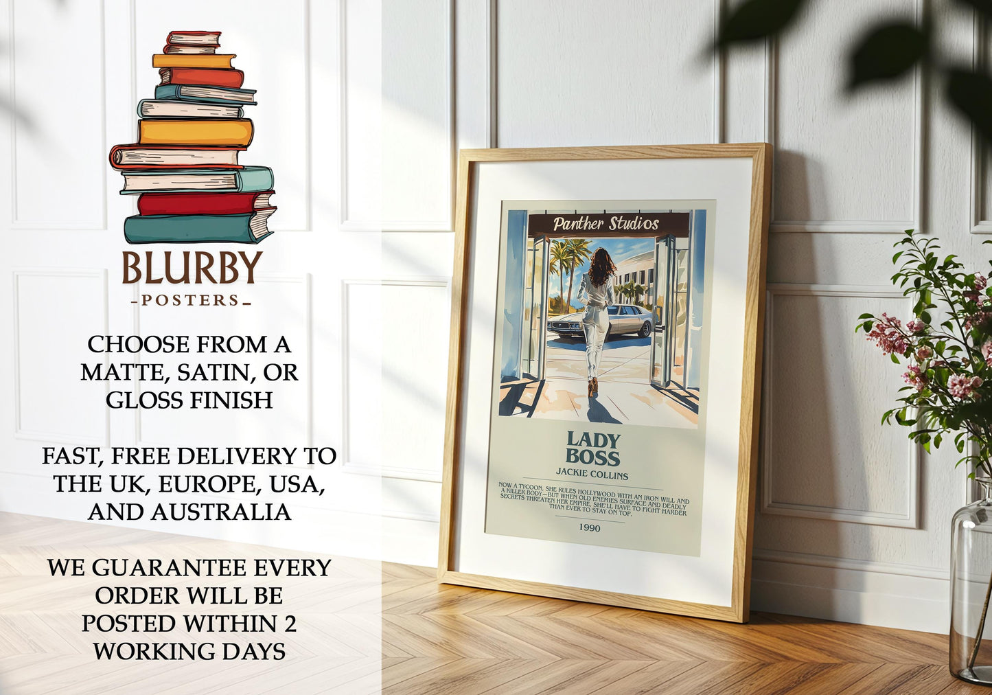 Lady Boss by Jackie Collins | Descriptive Modern Book Art | Poster